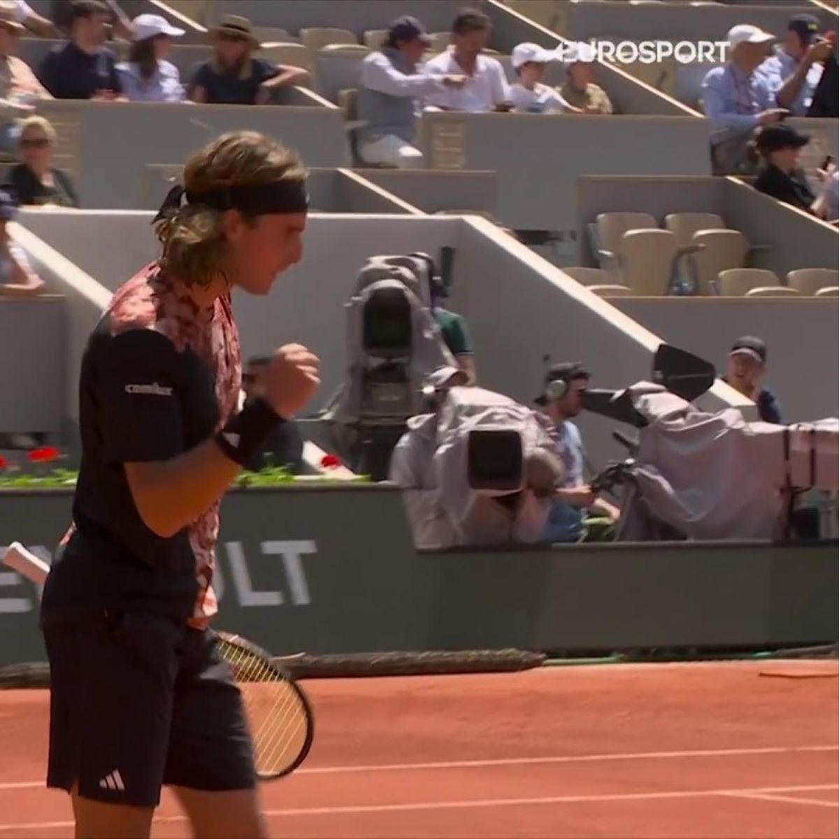 French Open 2023 Stefanos Tsitsipas roars back from 5-3 down to win first set against Jiri Vesely - Tennis video