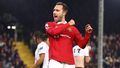 Christian Eriksen del Manchester United celebra después de marcar el primer gol de su equipo durante el partido de la Premier League entre el Fulham FC y el Manchester United en Craven Cottage el 13 de noviembre de 2022 en Londres, Inglaterra.  (Foto de Clive Rose/Getty Images)