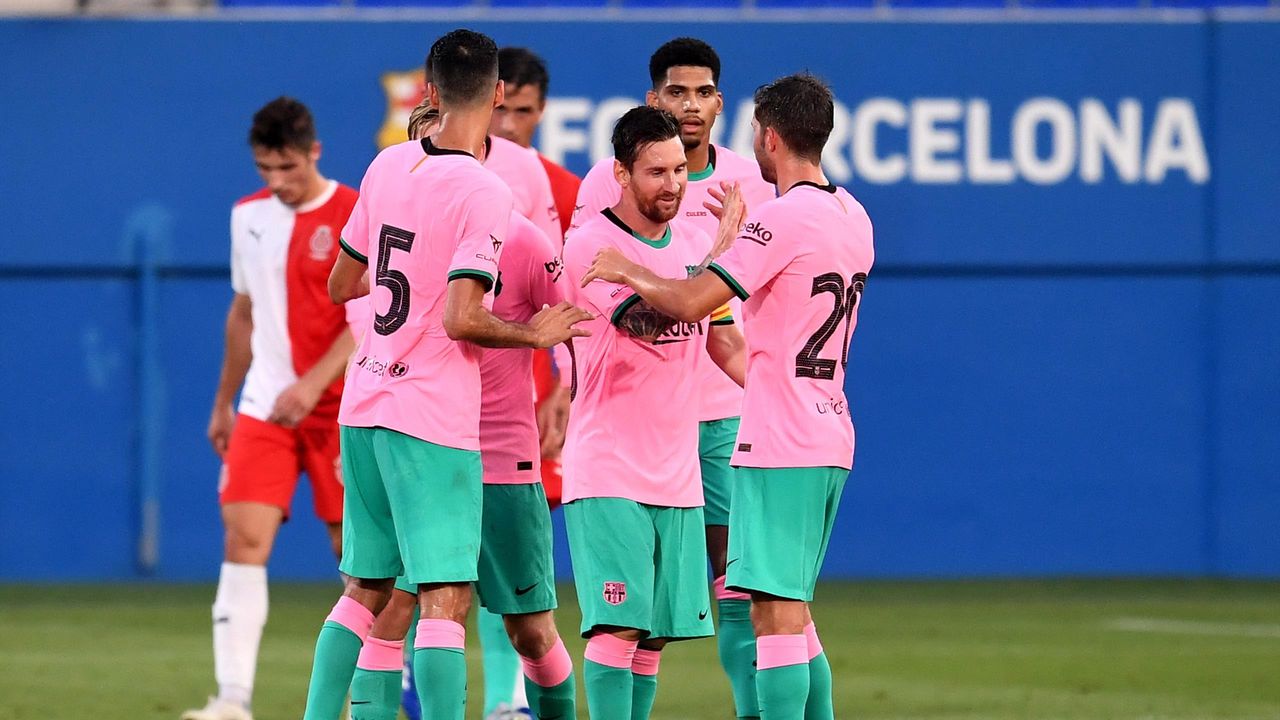 Beschrijving map Algebra Watch Lionel Messi score wonderful goal in new Barcelona pink third kit  against Girona - Eurosport