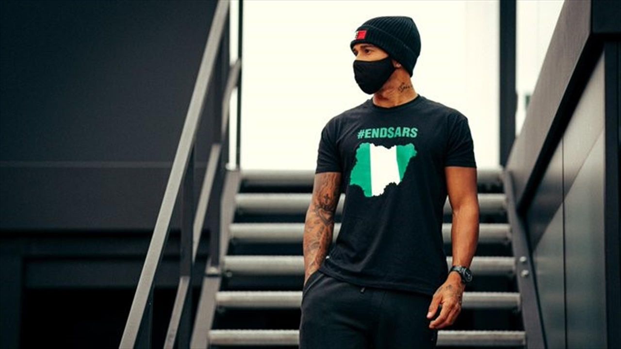 F1 Lewis Hamilton Dons Endsars T Shirt Ahead Of Portuguese Grand Prix Eurosport