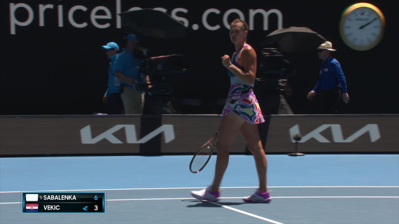 Watch as Aryna Sabalenka accidentally hits Donna Vekic with fierce shot at Australian Open - Tennis video