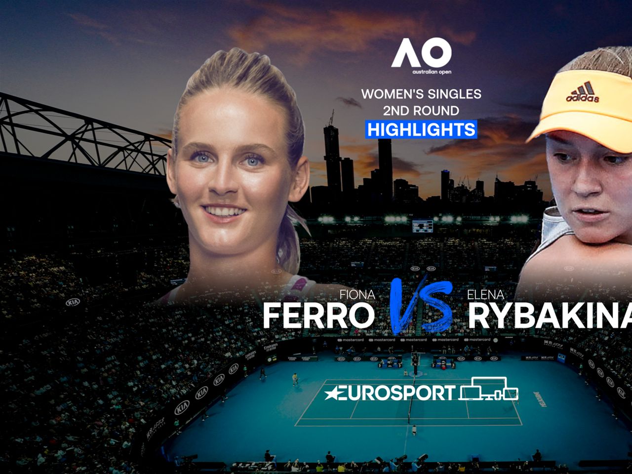 Australian Open 2021 Fiona Ferro Elena Rybakina Single Women 2nd Round Highlights Tennis Video Eurosport
