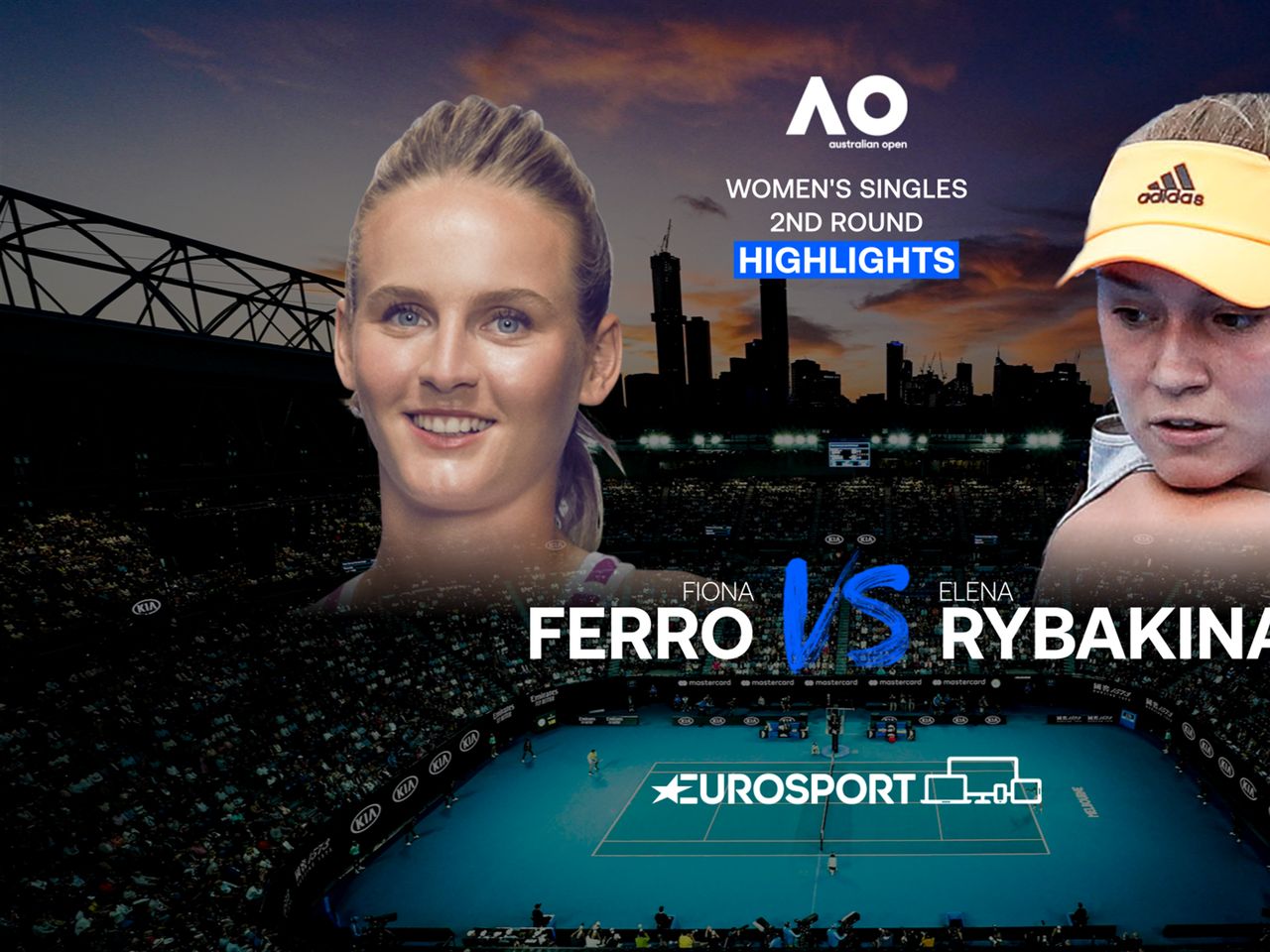 Australian Open 2021 Fiona Ferro Elena Rybakina Einzel Frauen 2 Runde Highlights Tennis Video Eurosport