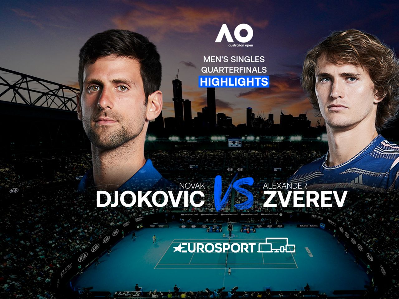 Australian Open Novak Djokovic Alexander Zverev Einzel Herren Viertelfinale Highlights Tennis Video Eurosport