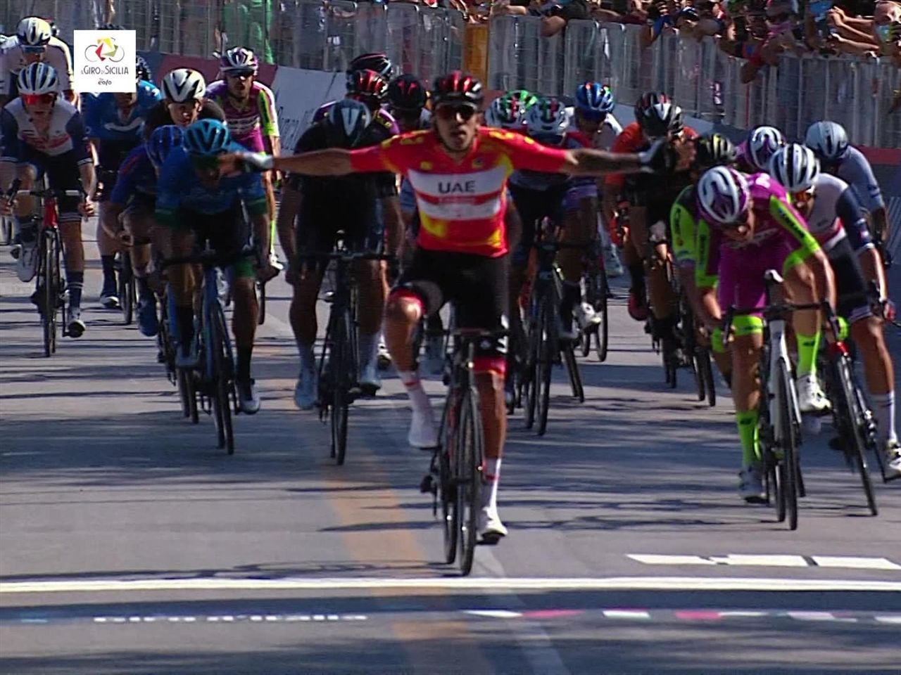 Giro di Sicilia cycling 2021 - Juan Sebastian Molano wins again on Stage 2 - Cycling video