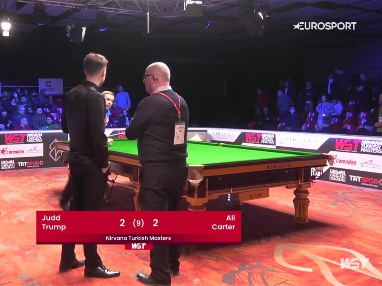 Table problem between Trump and Carter at Turkish Masters - Snooker video
