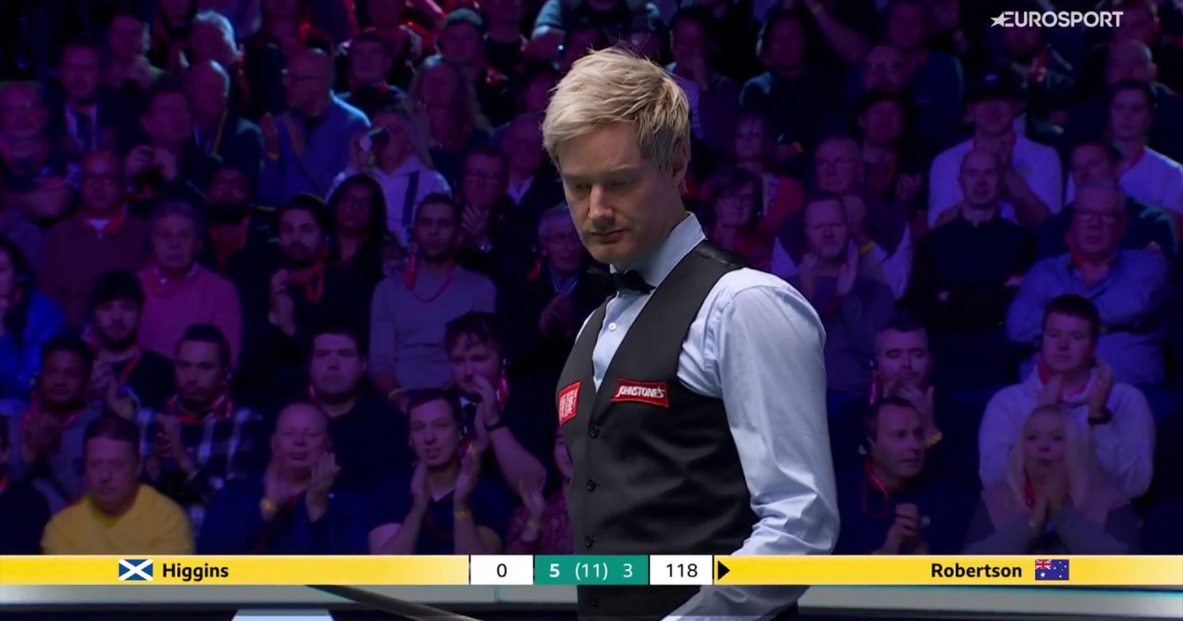 Neil Robertson hozta a 2025-ös Masters első százas breakjét