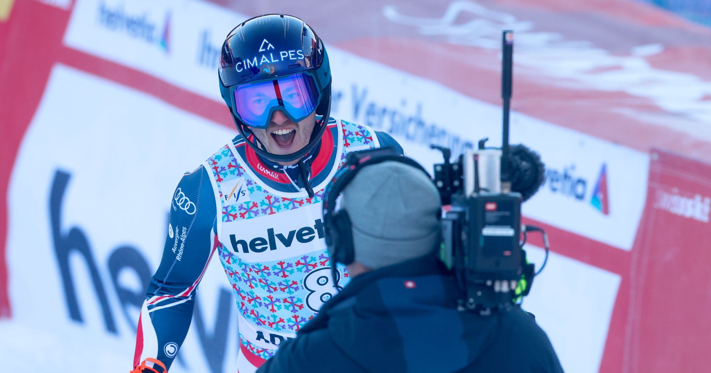 Paco Rassat après sa deuxième victoire de la saison en slalom, à ...
