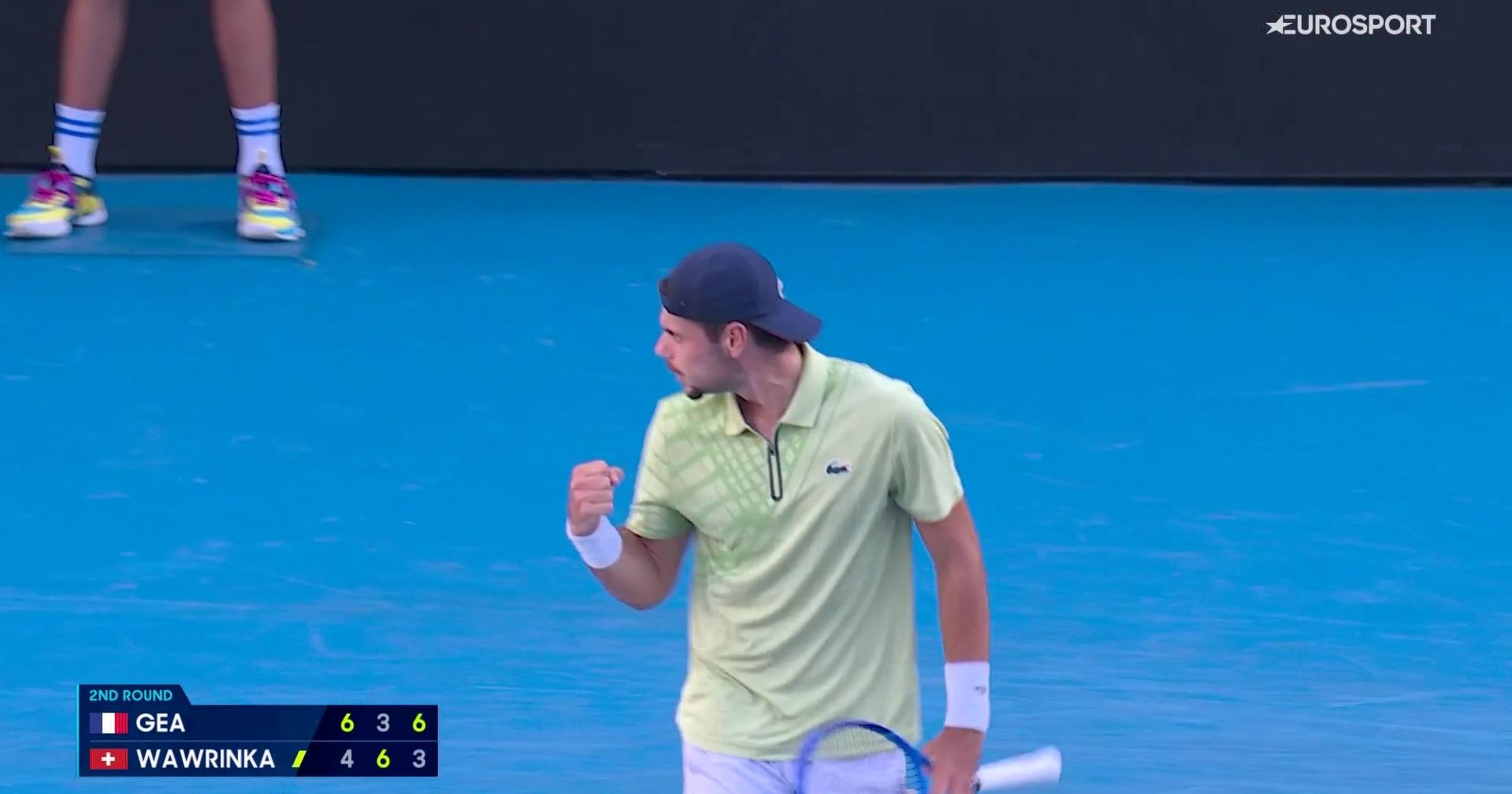 2 sets à 1 pour Gea face à Wawrinka : sa balle pour le gain du 3e set