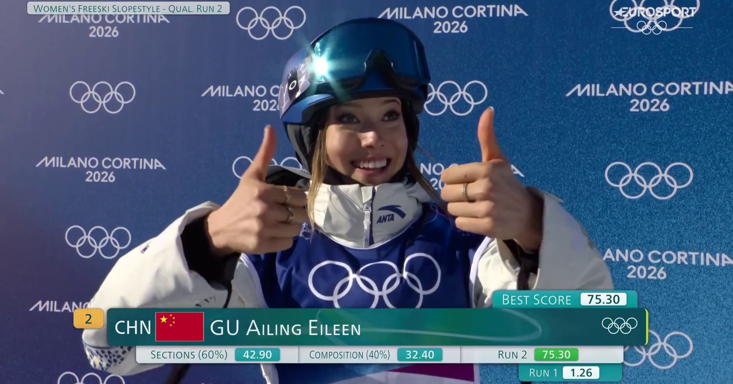 JO Milan Cortina 2026 - Après la chute, le soulagement : Ailing Eileen ...