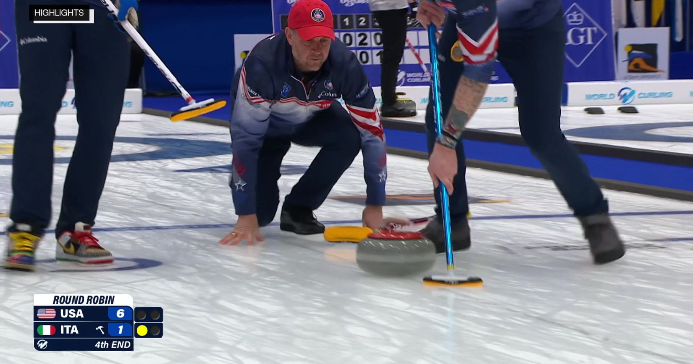 Curling. Skrót meczu curlingu mężczyzn USA - Włochy na Mistrzostwach ...