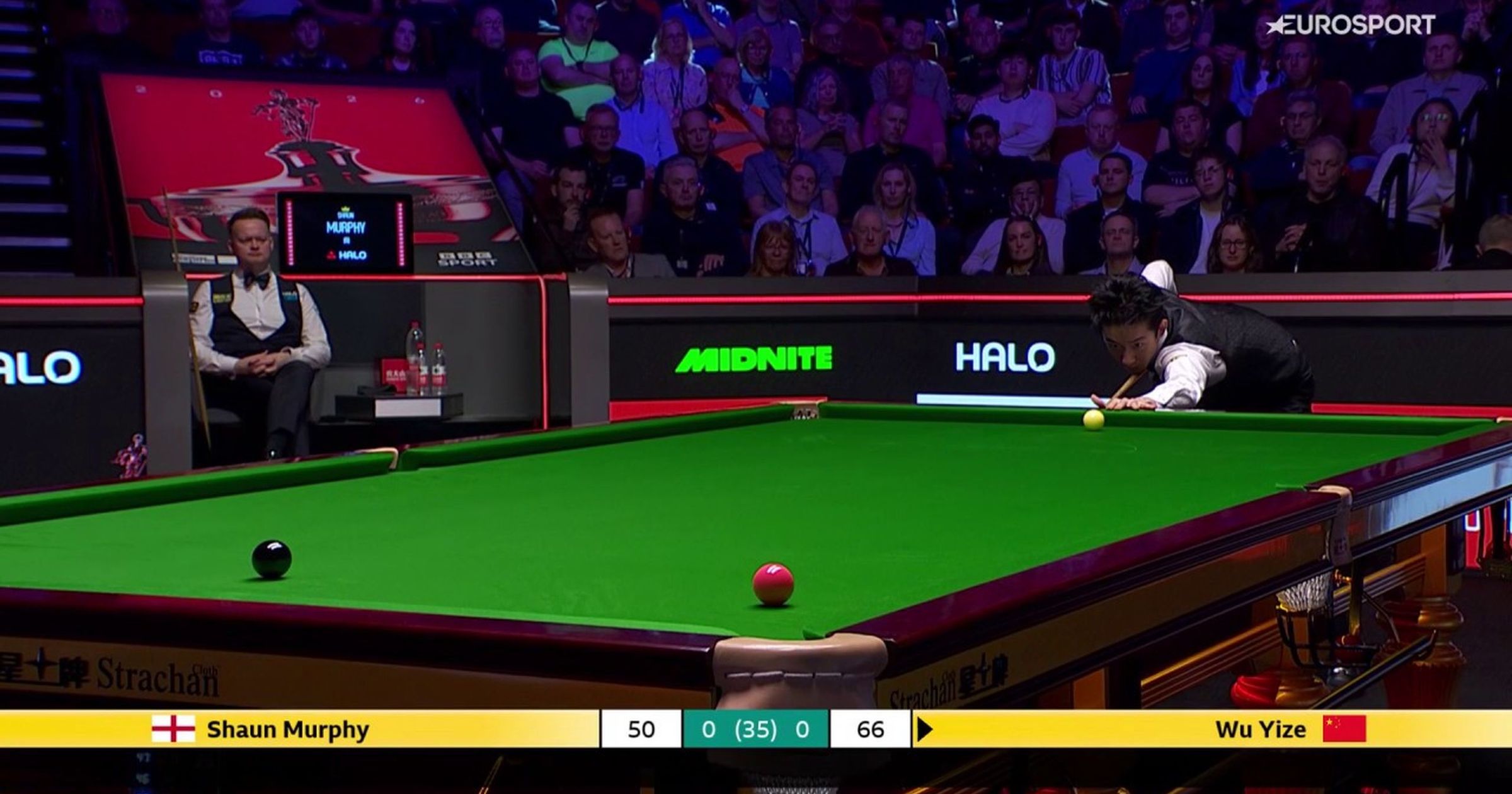 Długi frejm otwarcia finału MŚ w snookerze dla Wu Yize - Snooker video ...