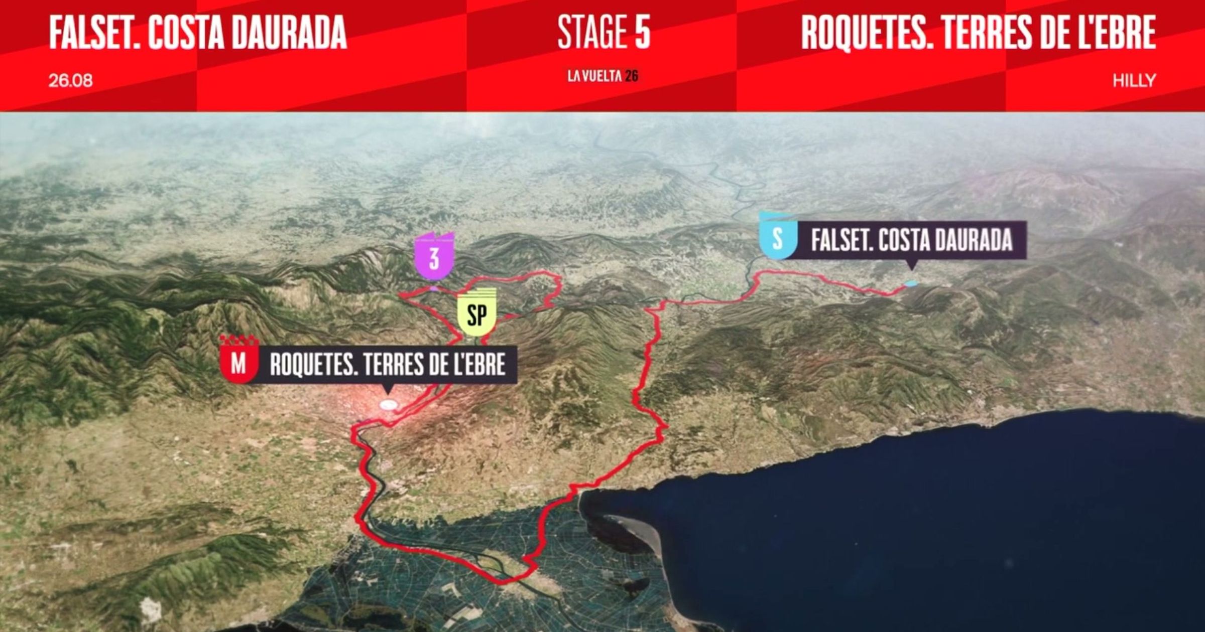 Trasa 5. etapu Vuelta a Espana 2026 - Cycling video - Eurosport