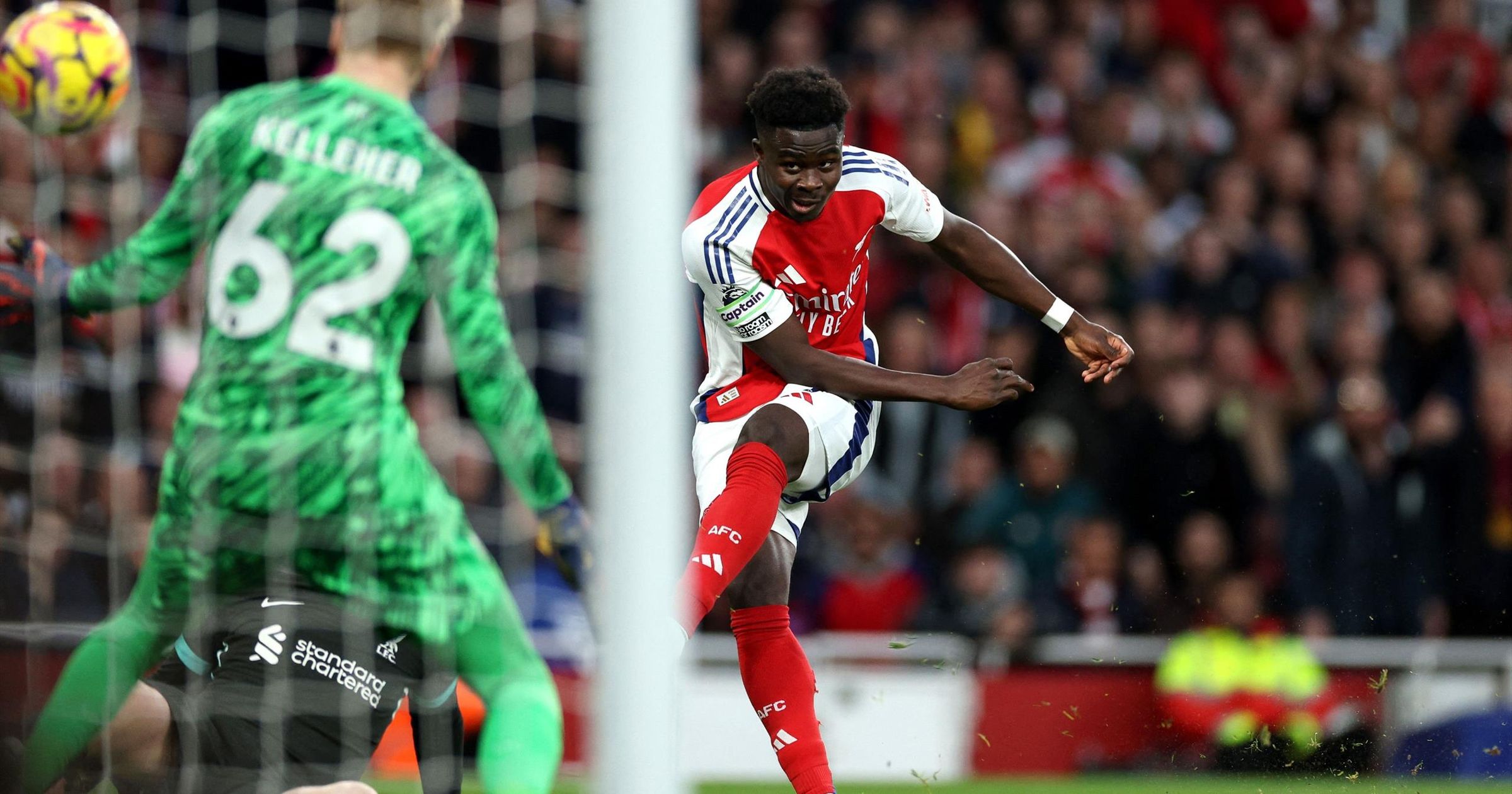 Henry rekordját megdöntve Saka lett a legfiatalabb arsenalos, aki eljutott 50 Premier League-gólig