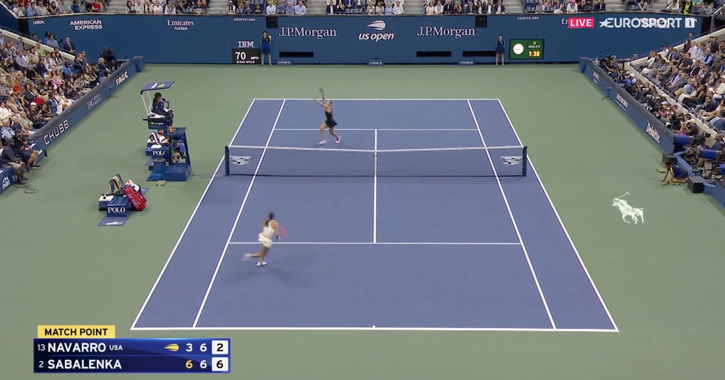 US Open demi finale Injouable De 0 2 a 7 2 Aryna Sabalenka a enchaine sept points de suite dans le jeu decisif