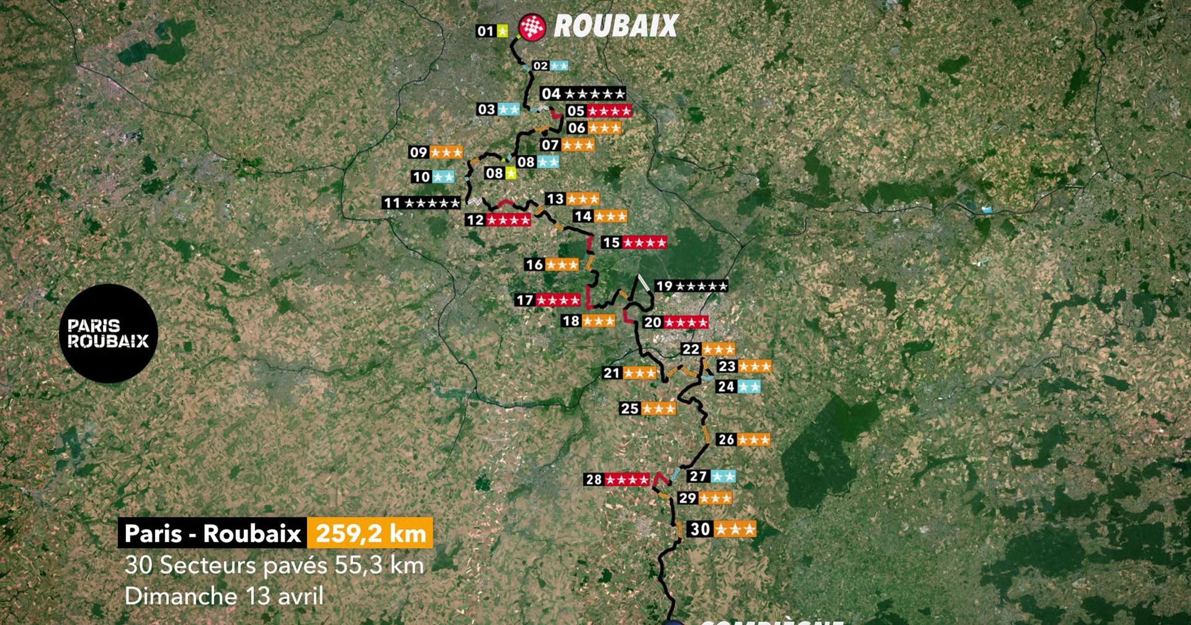Parcours Parijs-Roubaix mannen - deze route is toneel titanenstrijd Van