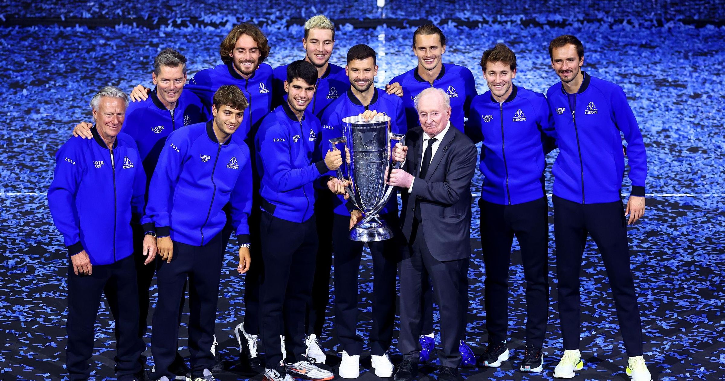 Laver Cup 2024 Björn und Rod Laver feiern mit Team Europa