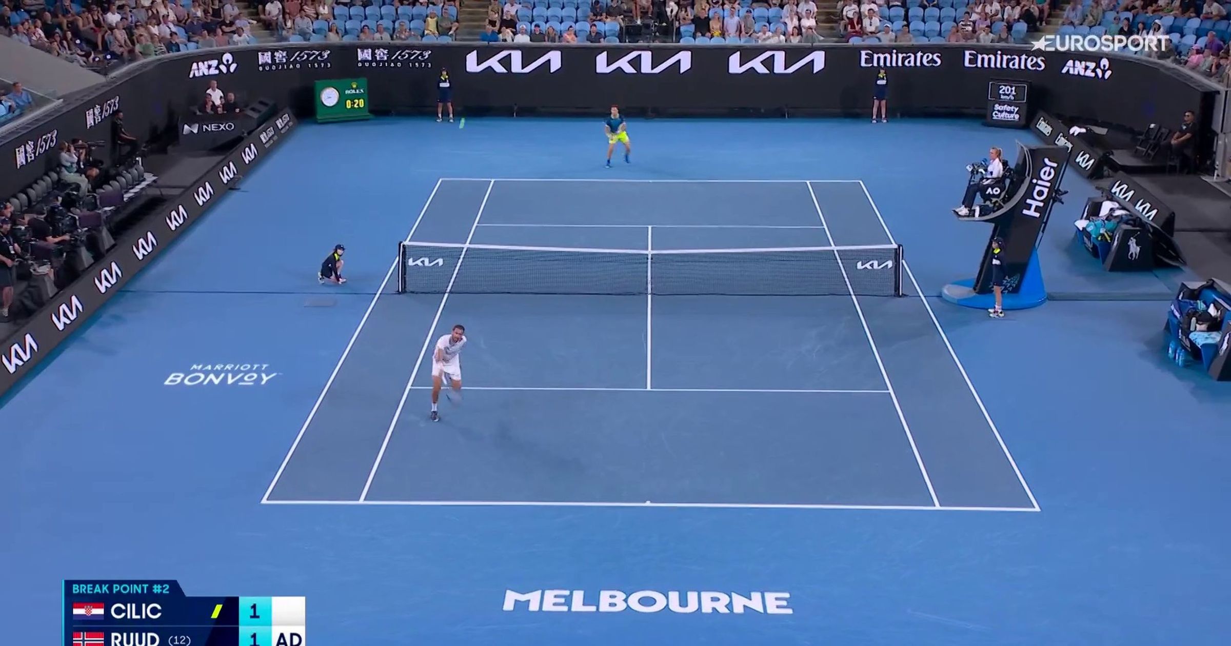 God Ruud-start: Her bryter han i første sett - Tennis video - Eurosport