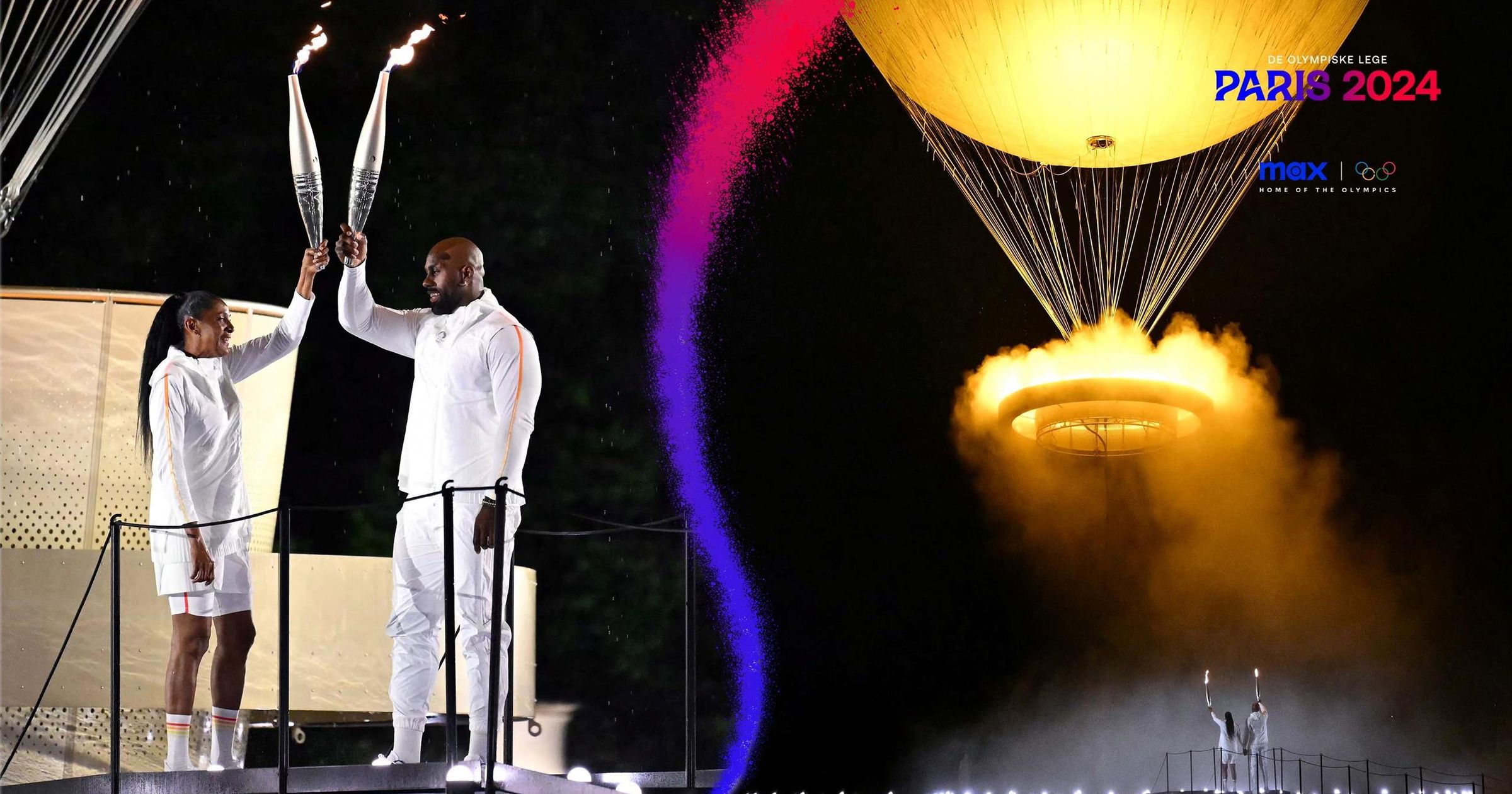 Teddy Riner og Marie-José Pérec tænder den olympiske ild i Paris - OL ...