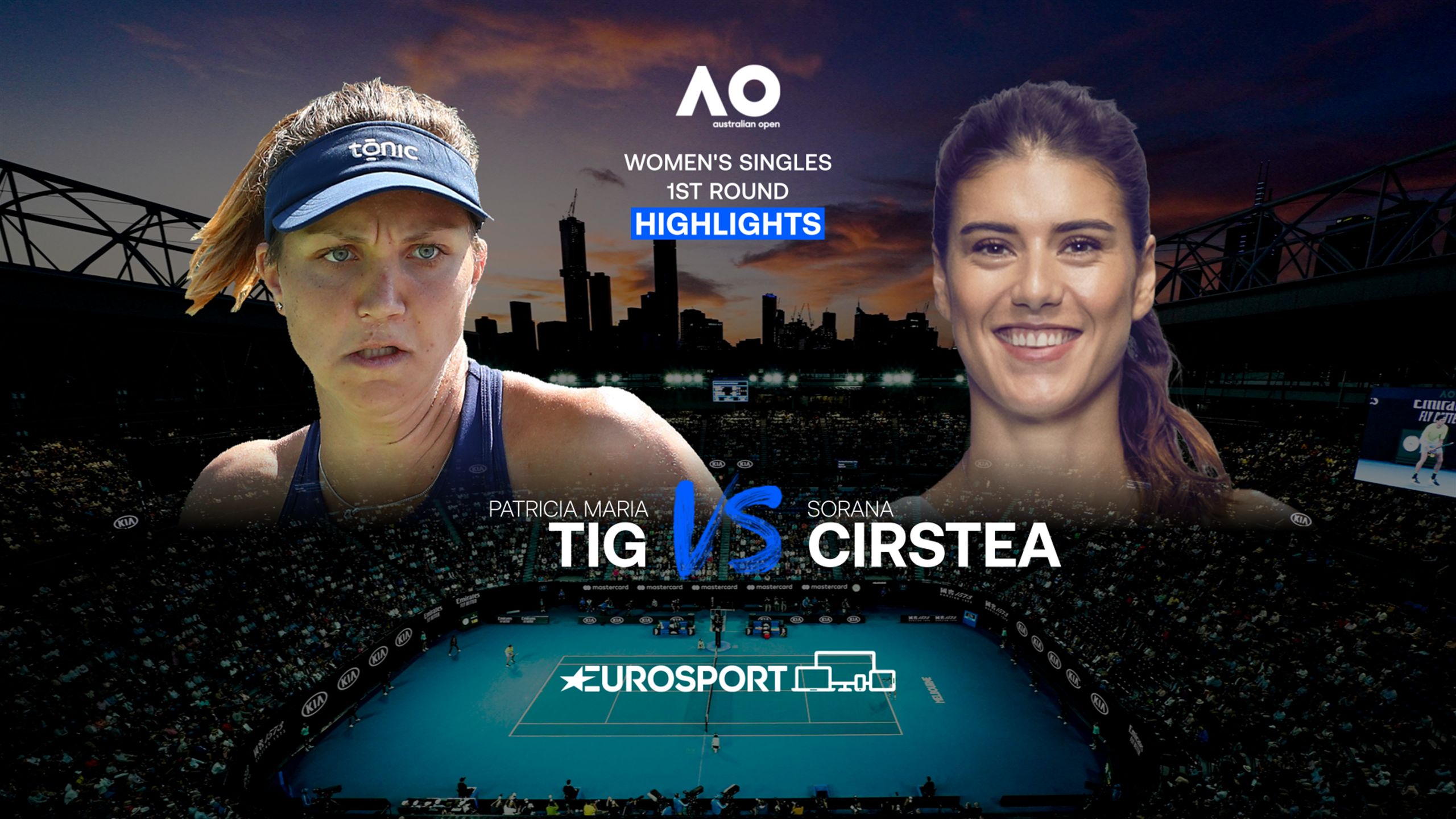 Australian Open 2021 Patricia Maria Tig Sorana Cirstea Einzel Frauen 1 Runde Highlights Tennis Video Eurosport