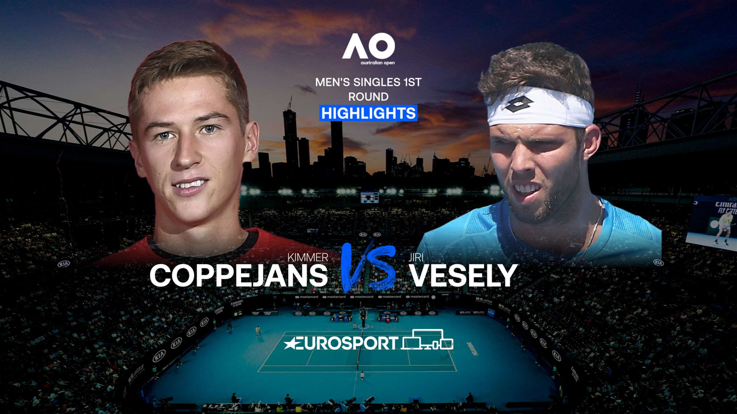 Australian Open 2021 Kimmer Coppejans - Jiri Vesely Einzel Männer - 1