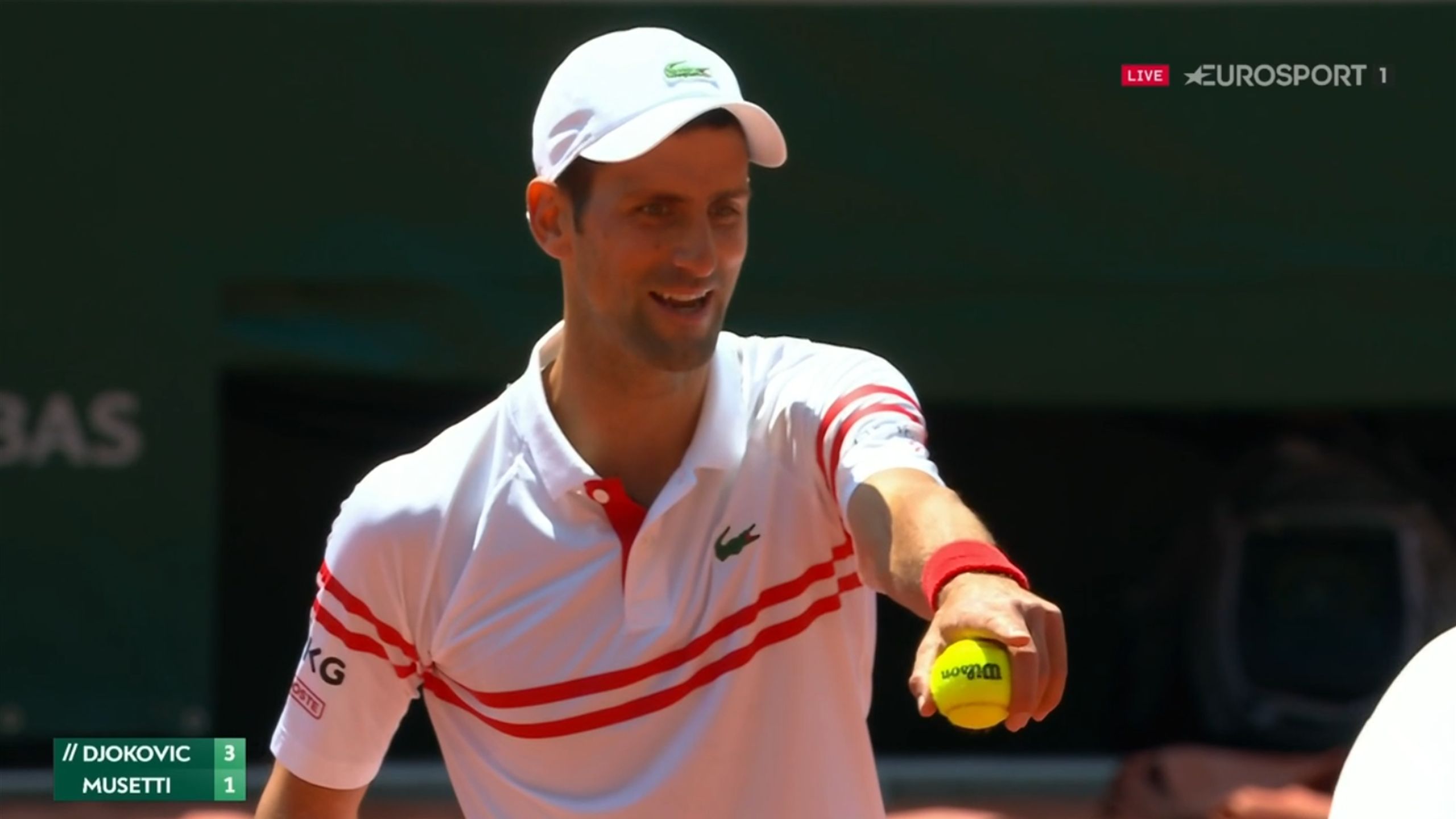 French Open tennis - Half the mark is on the line! - Novak Djokovic rows with umpire on overrule - Tennis video
