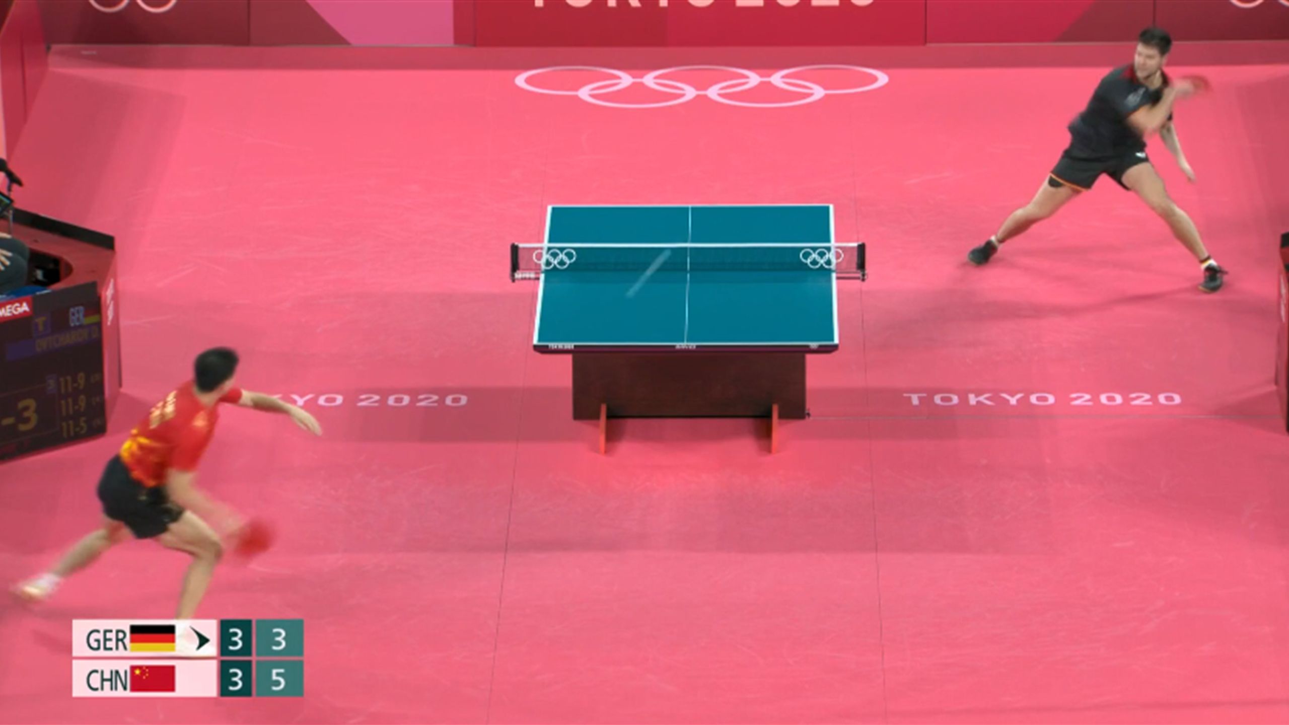 Olympia - Tischtennis Dimitrij Ovtcharov und Ma Long zeigen im Halbfinale Wahnsinnsballwechsel - Tischtennis Video