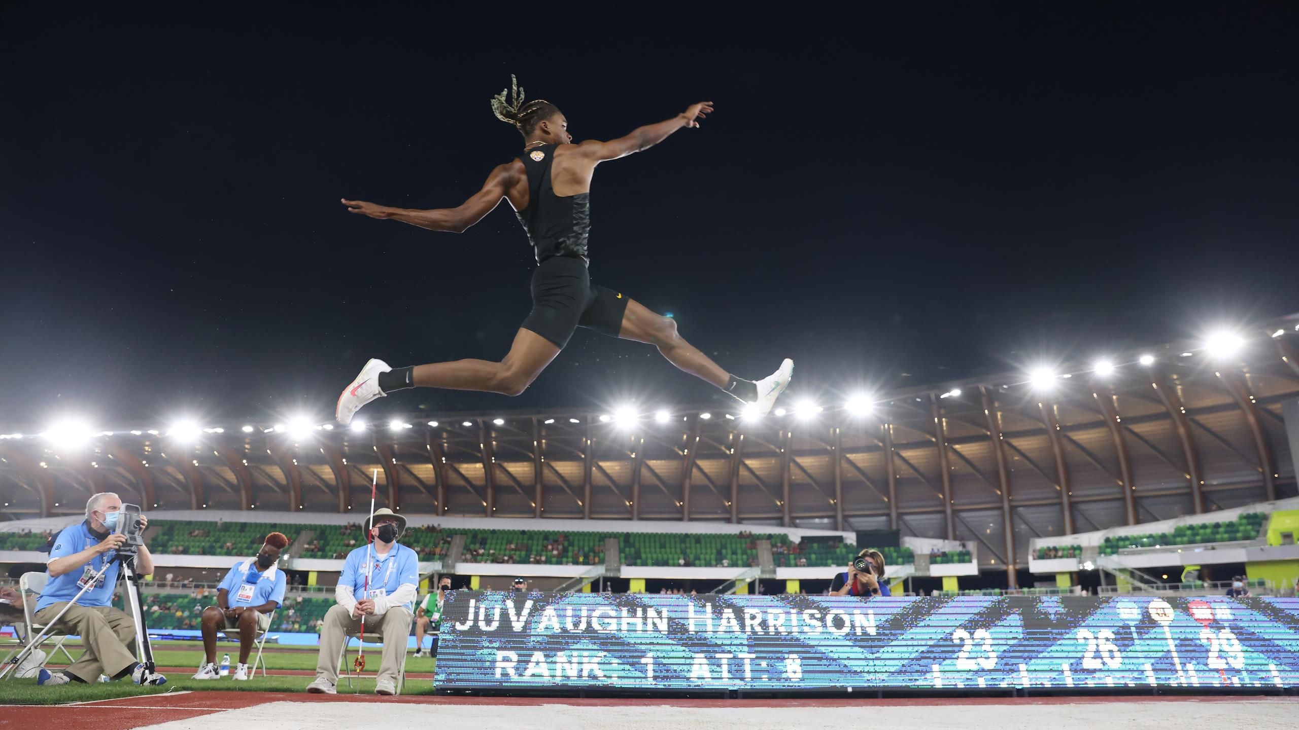 olimpiadi atletica juvaughn harrison straripante in finale nel salto in lungo e in alto impresa storica eurosport