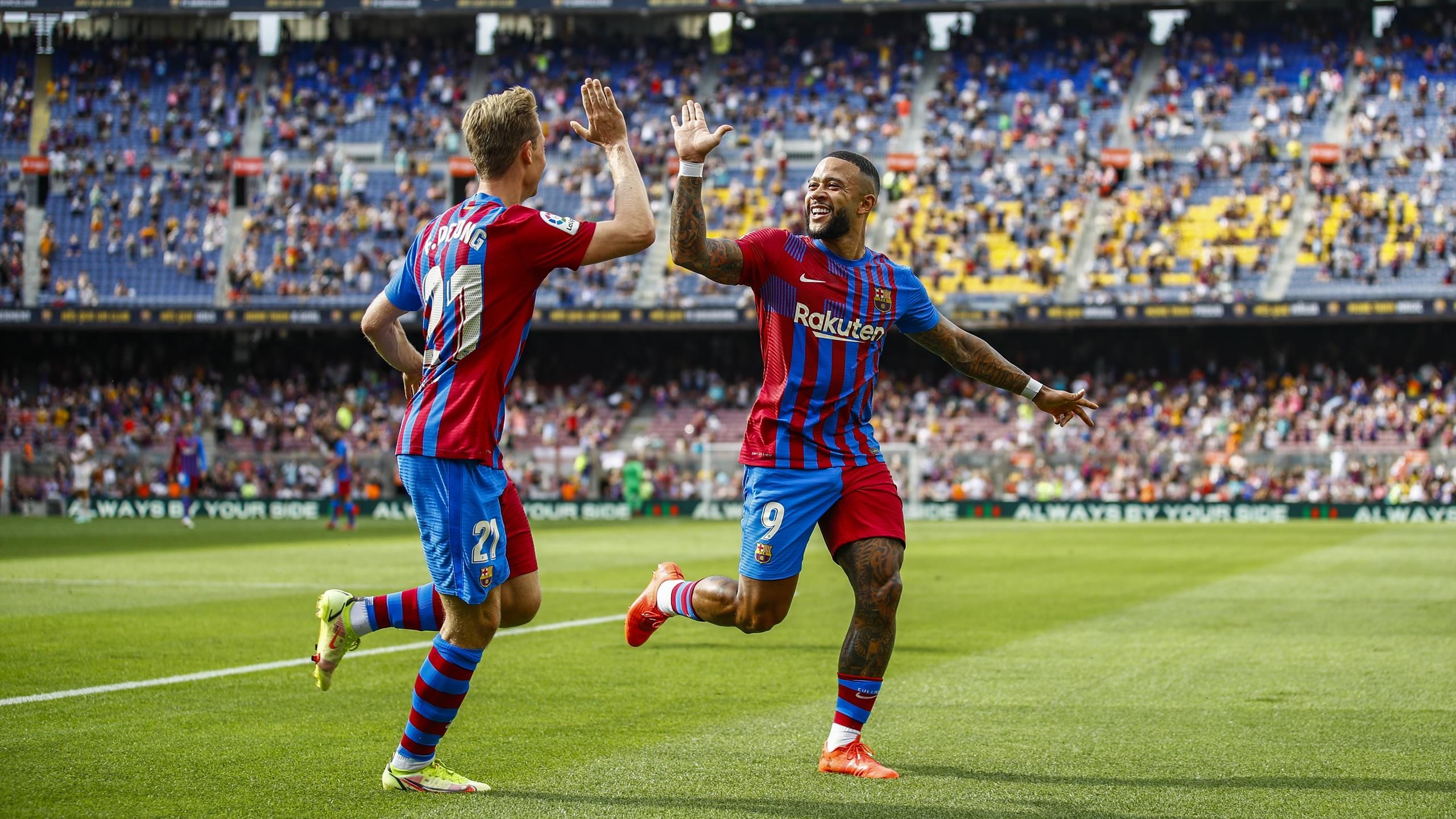 Fc Barcelona Starker Memphis Depay Ballert Barca Zum Heimsieg Gegen Den Fc Getafe Eurosport