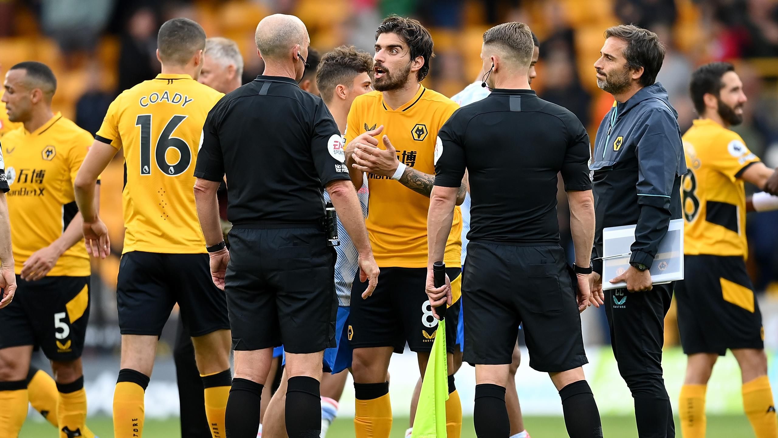 'It is a foul, a clear foul' - Ruben Neves fumes at Mike Dean decision on Paul Pogba challenge in Wolves' Man Utd loss