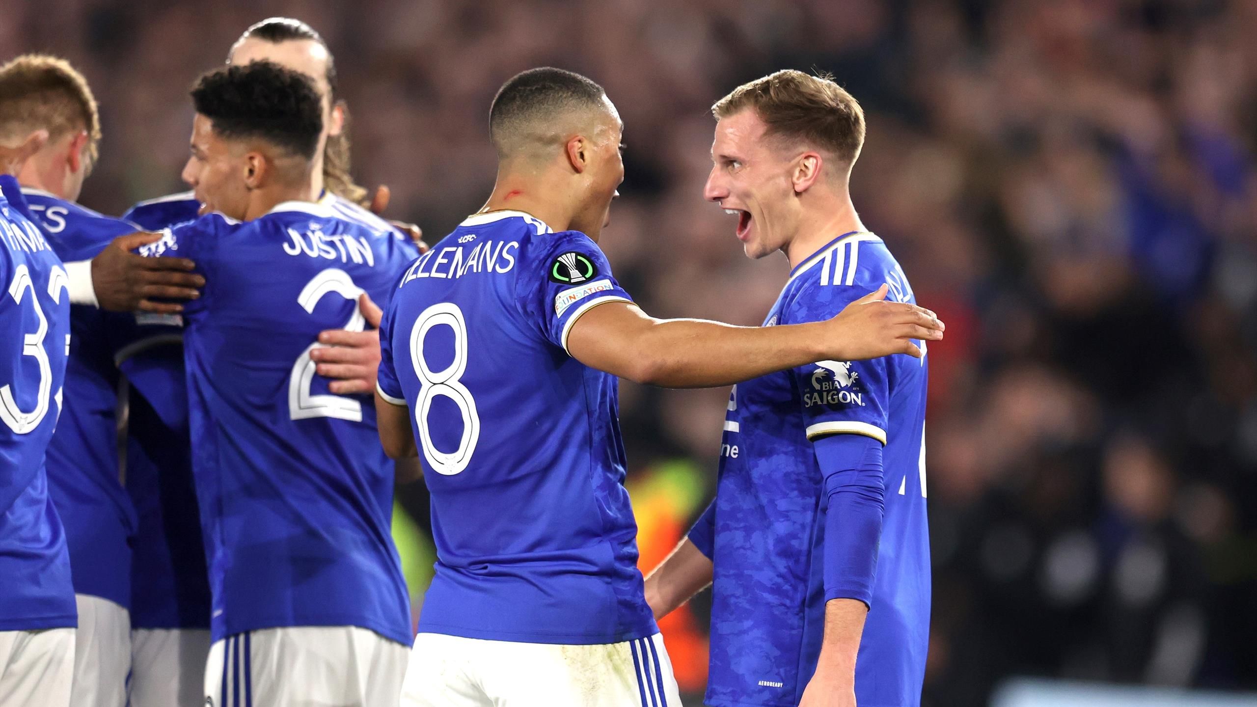 Marc Albrighton and Kelechi Iheanacho goals put Leicester in control of  European tie with Stade Rennais - Eurosport