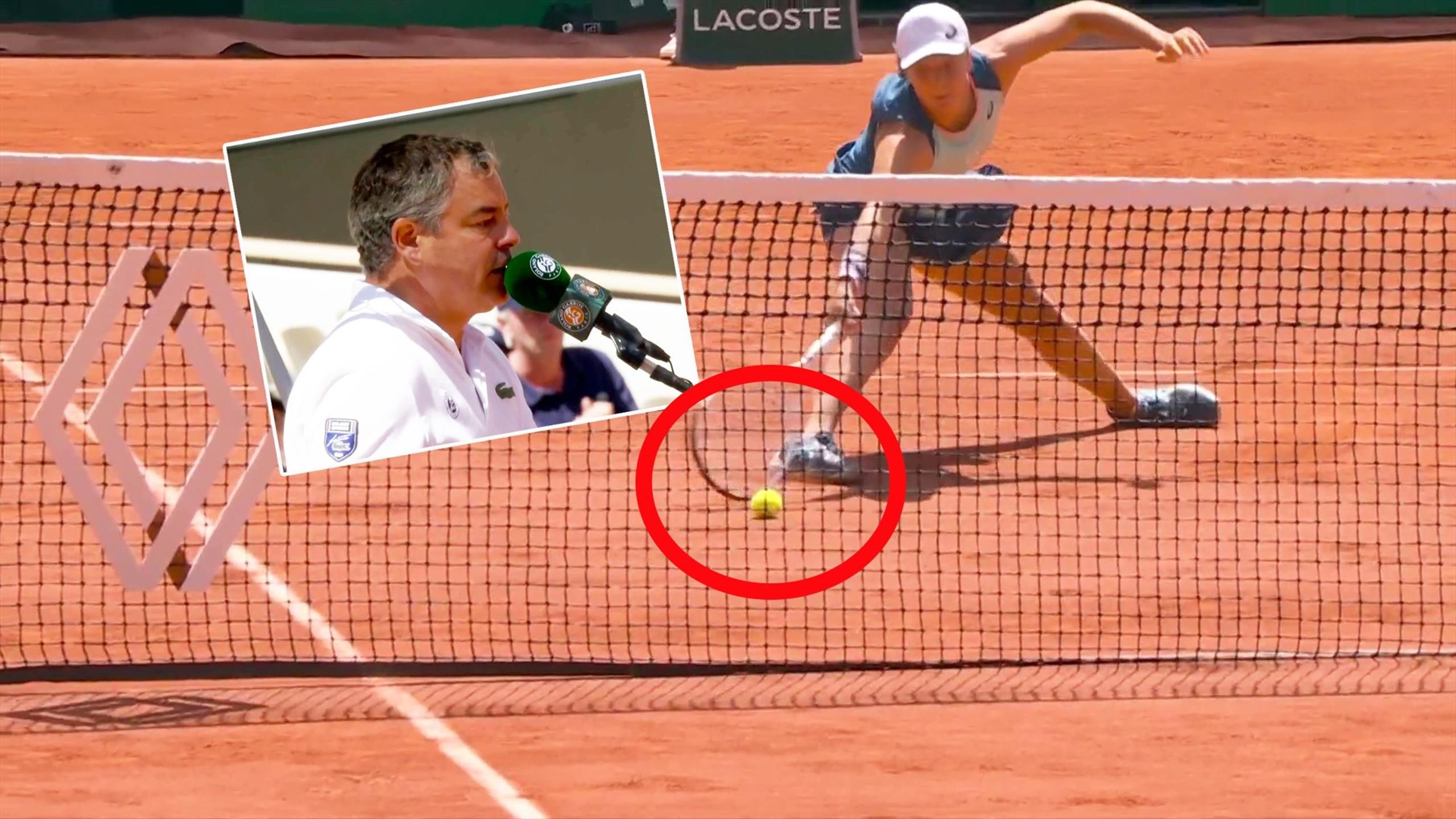 No she didnt! - Watch controversial moment ball bounces twice as Iga Swiatek wins key point at French Open - Tennis video