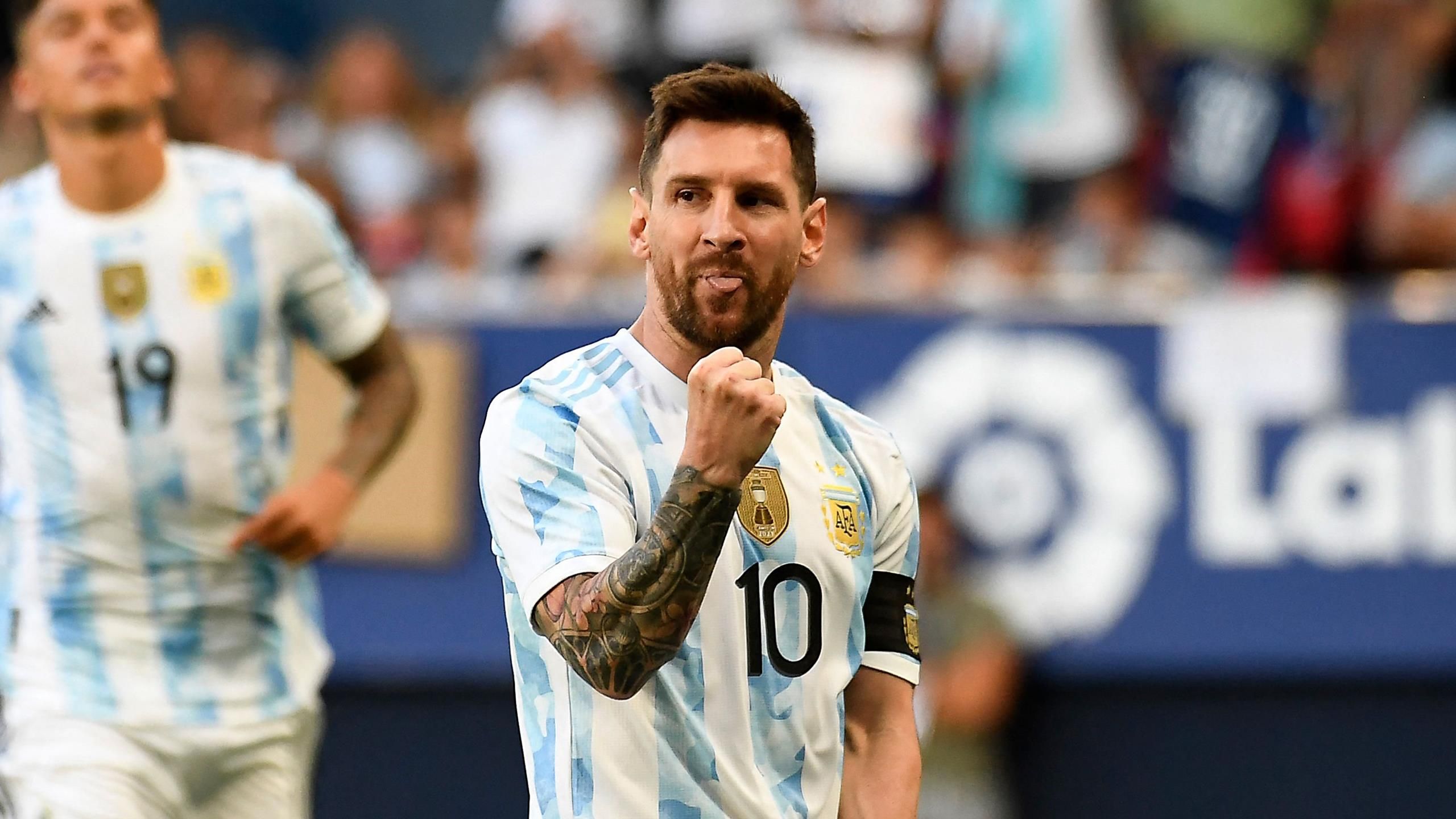 At understrege Brandmand garn Lionel Messi scores all five goals as Argentina thrash Estonia in an  international friendly in Pamplona - Eurosport
