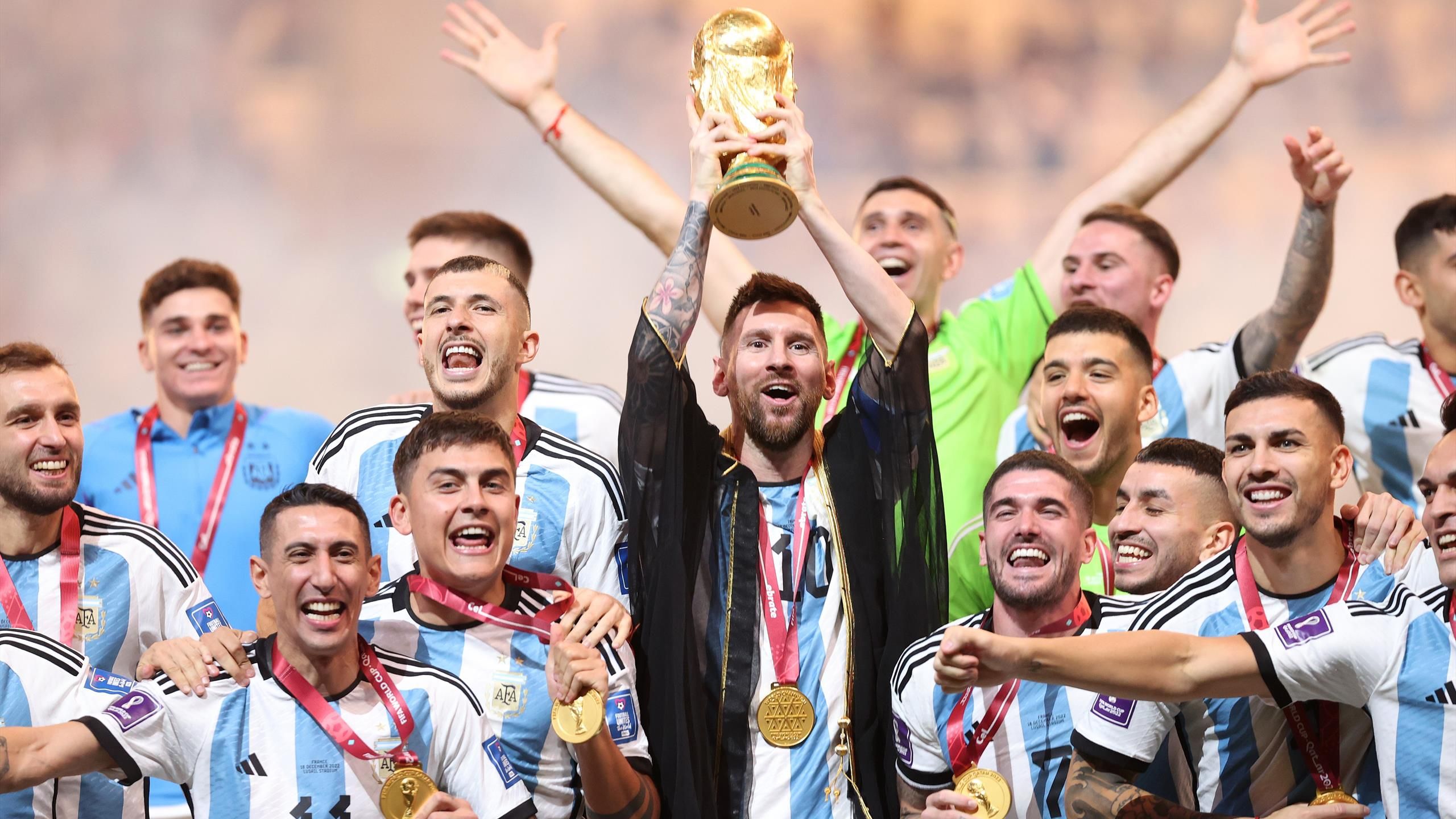 HD wallpaper Lionel Messi Fifa World Cup 2022 Football trophy  Argentina  Wallpaper Flare