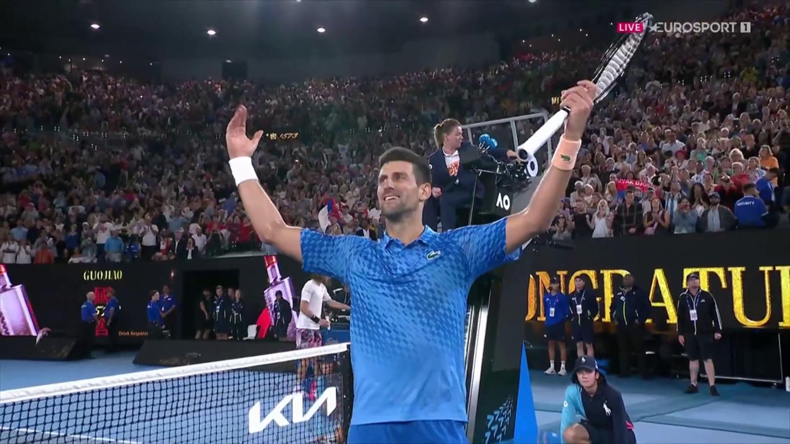 Tears flow as Novak Djokovic clinches 10th Australian Open title and 22nd Grand Slam with win over Stefanos Tsitsipas - Tennis video