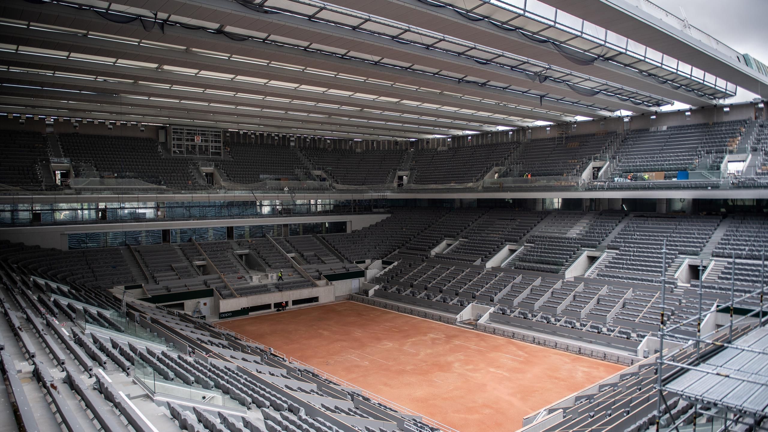 French Open 2020 Dach über dem Philippe-Chatrier fertiggestellt