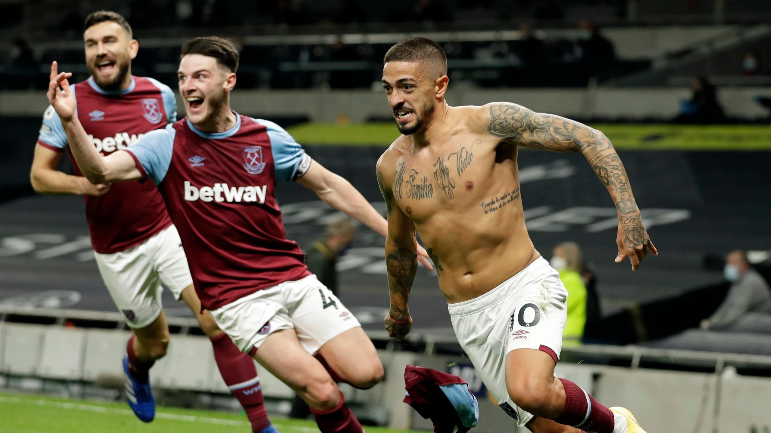 Tottenham Hotspur 1-2 West Ham: Second-half fightback sees Hammers hand  London rivals fourth defeat in five - Eurosport