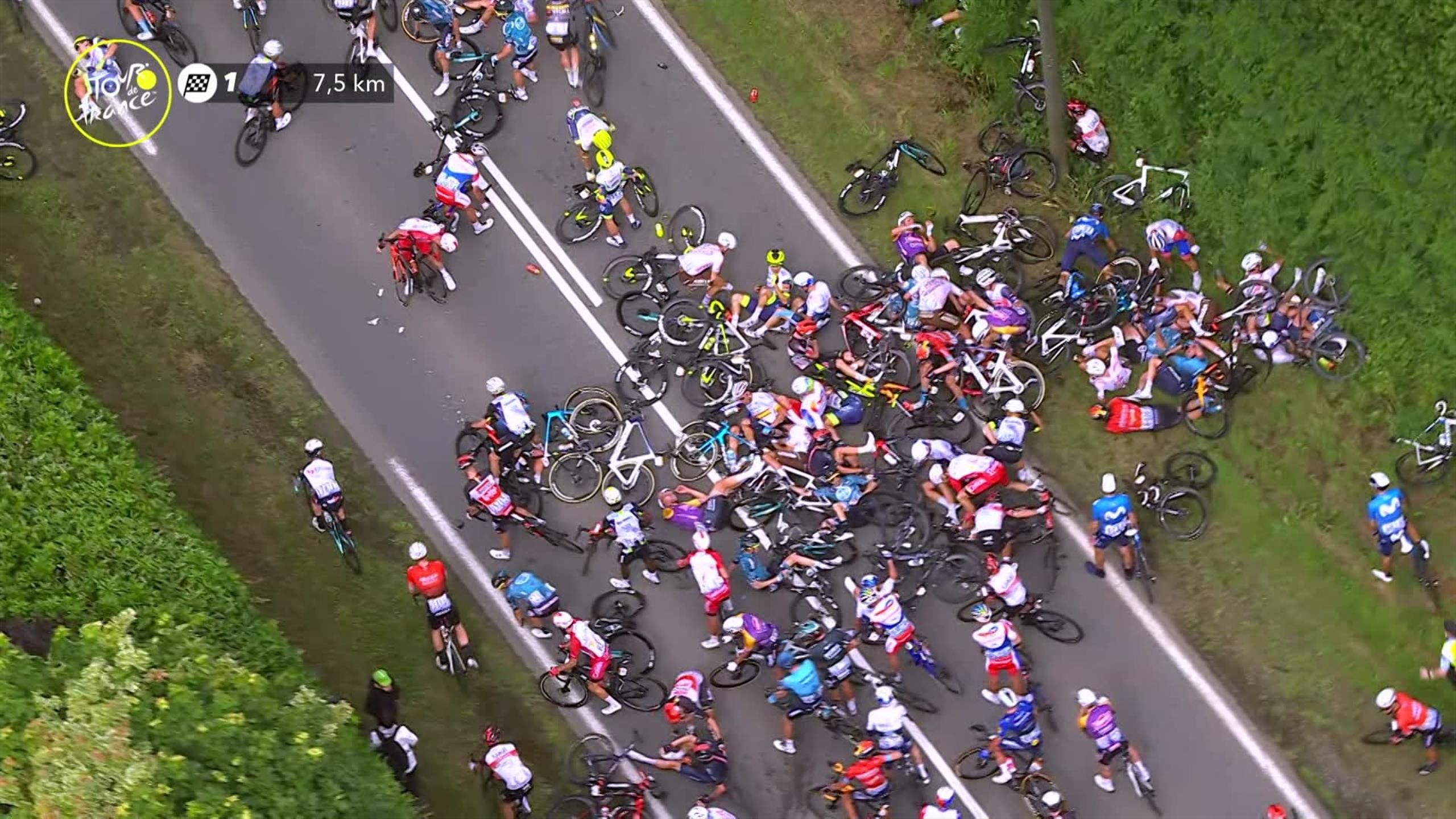 Tour de France Enorme valpartij op 7.5 kilometer van de streep