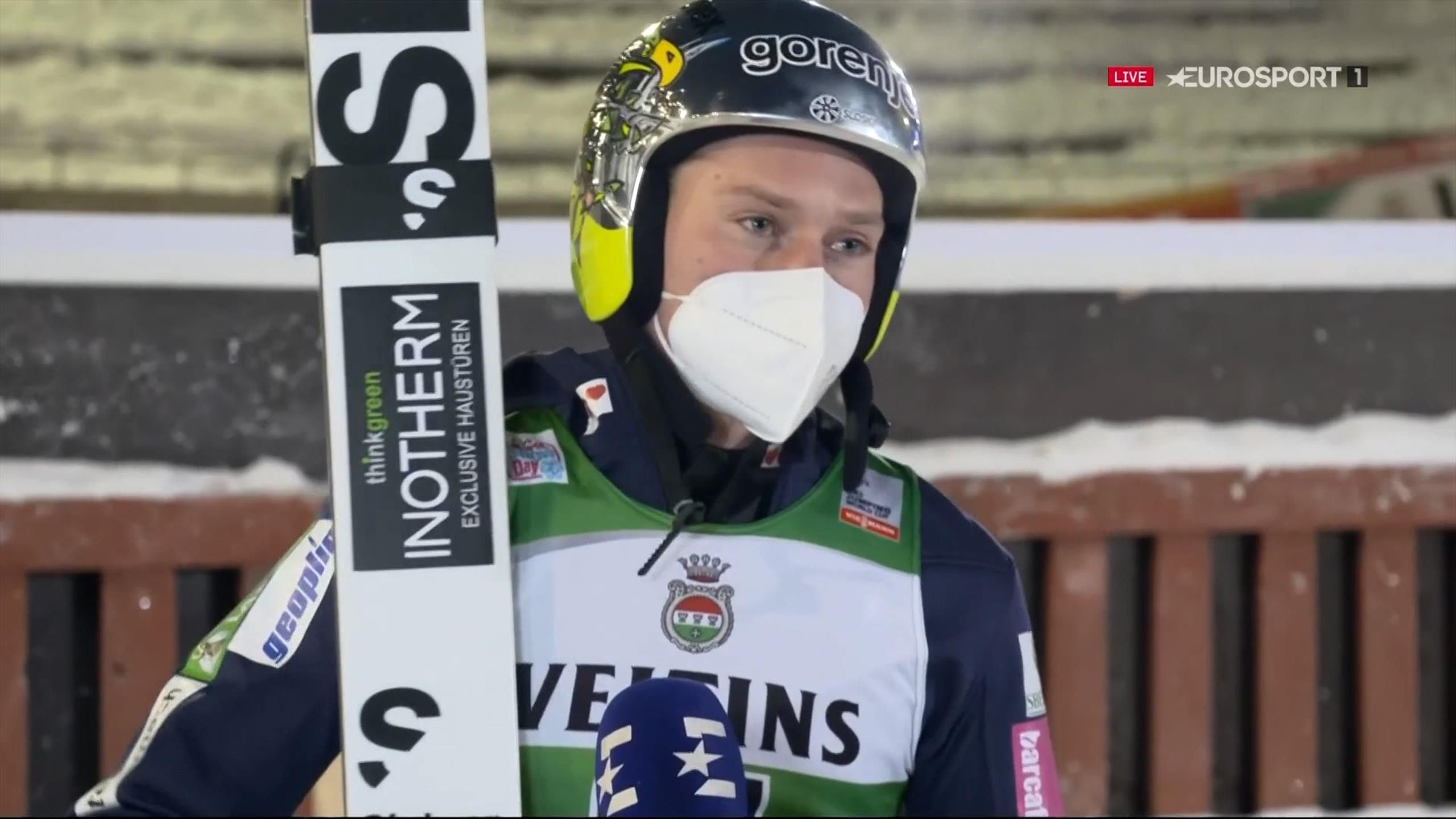 Anze Lanisek jumps to first World Cup gold in Ruka ahead of Karl Geiger and Markus Eisenbichler.