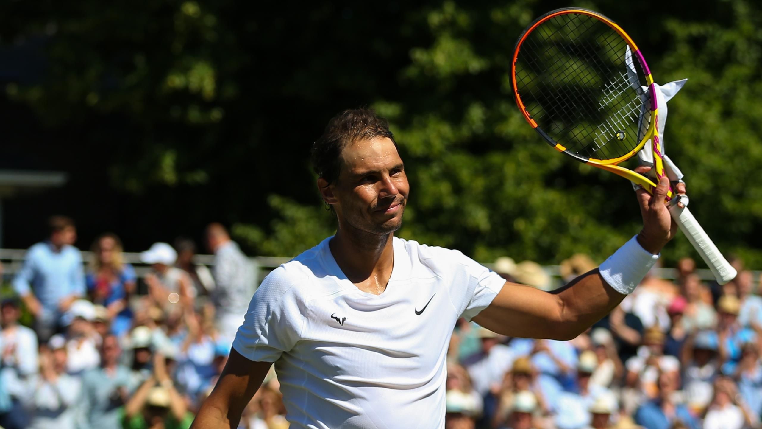 Perfect to play a couple of matches - Rafael Nadal wins his first match back on grass at Hurlingham in London