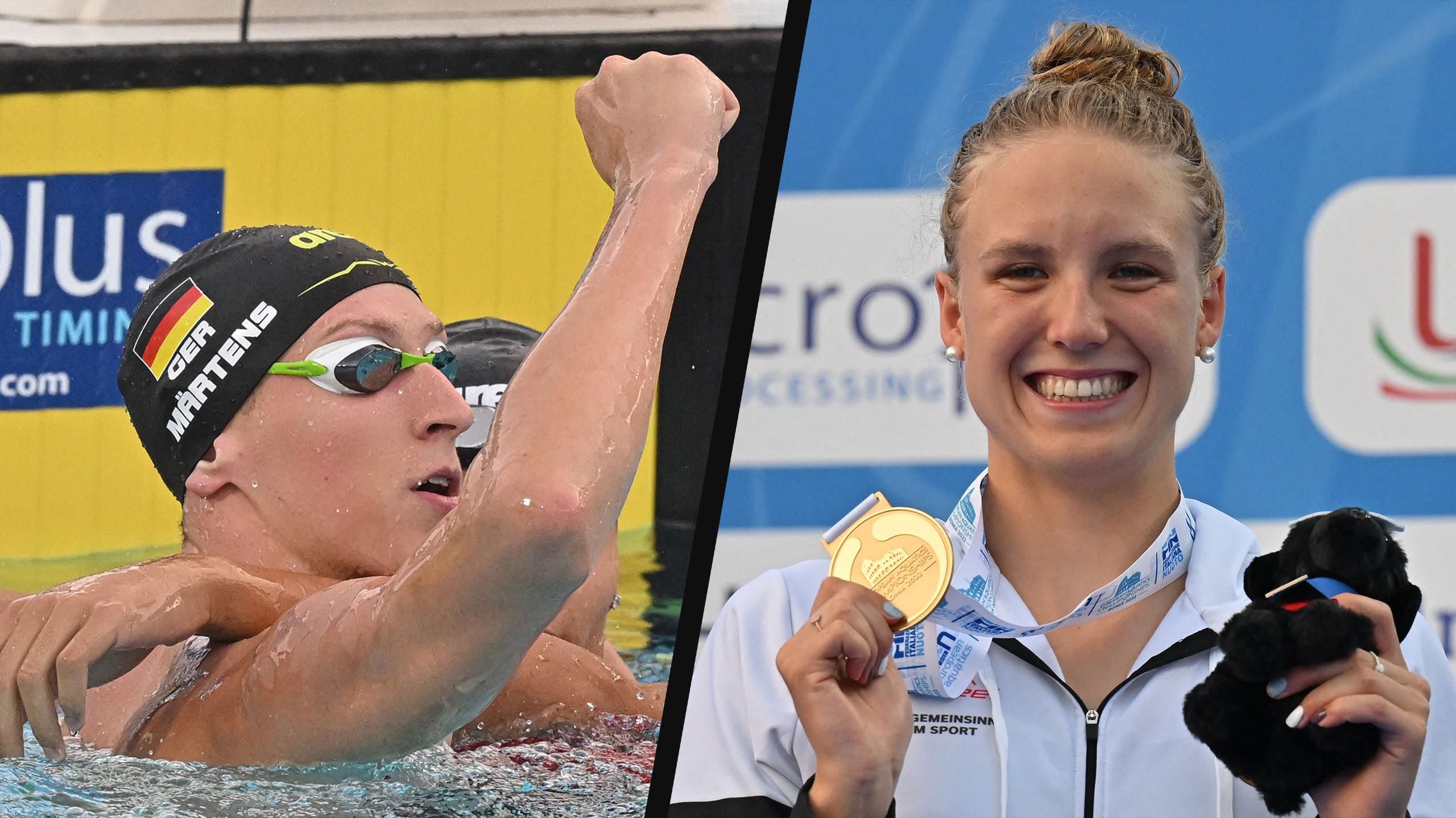 Schwimm-EM in Rom Isabel Gose und Lukas Märtens holen Doppel-Gold für deutschen Schwimmer über 400 m Freistil