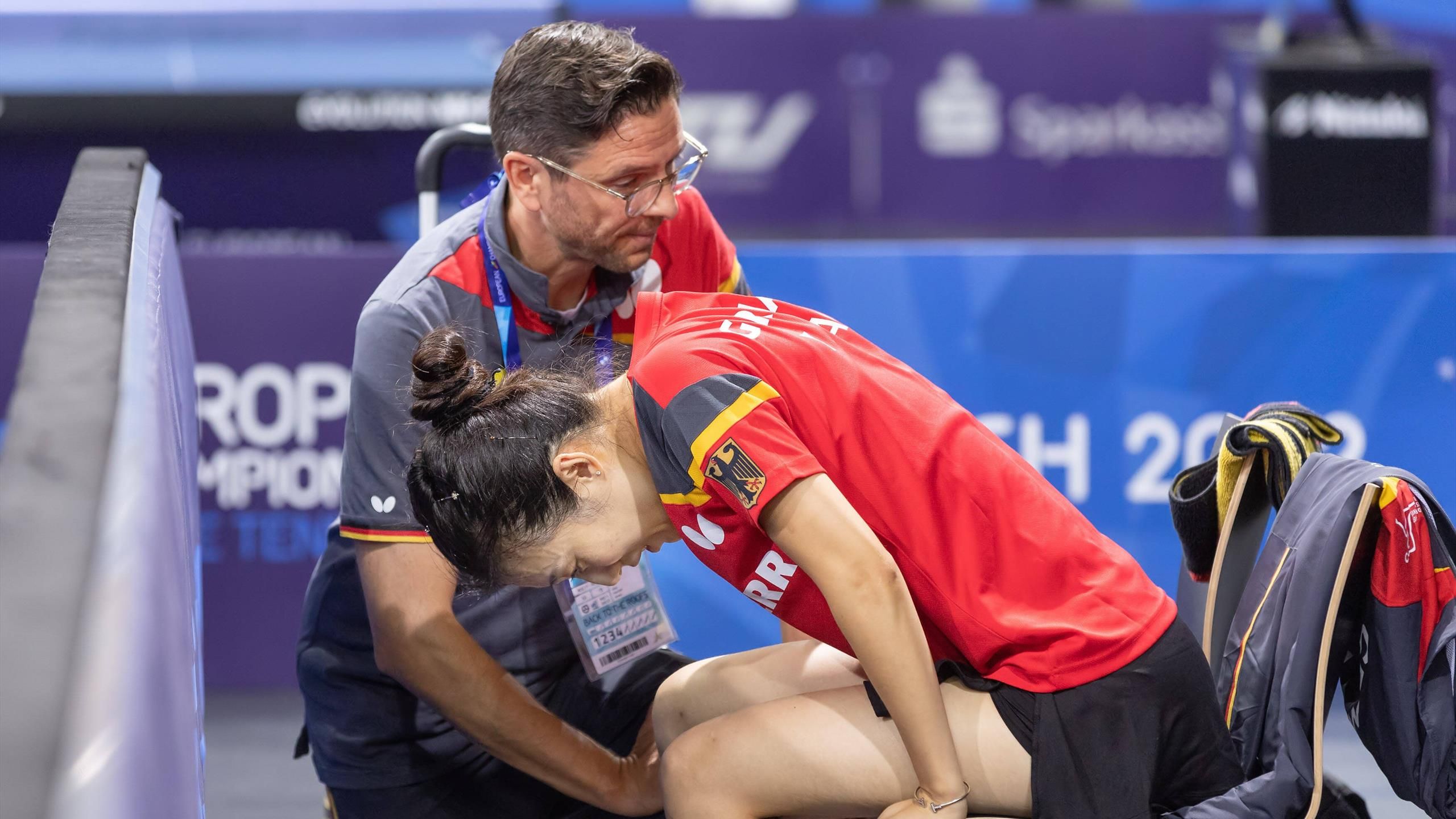 Tischtennis-EM Han Ying gibt deutsches Duell im Achtelfinale gegen Sabine Winter nach nur einem gespielten Punkt auf