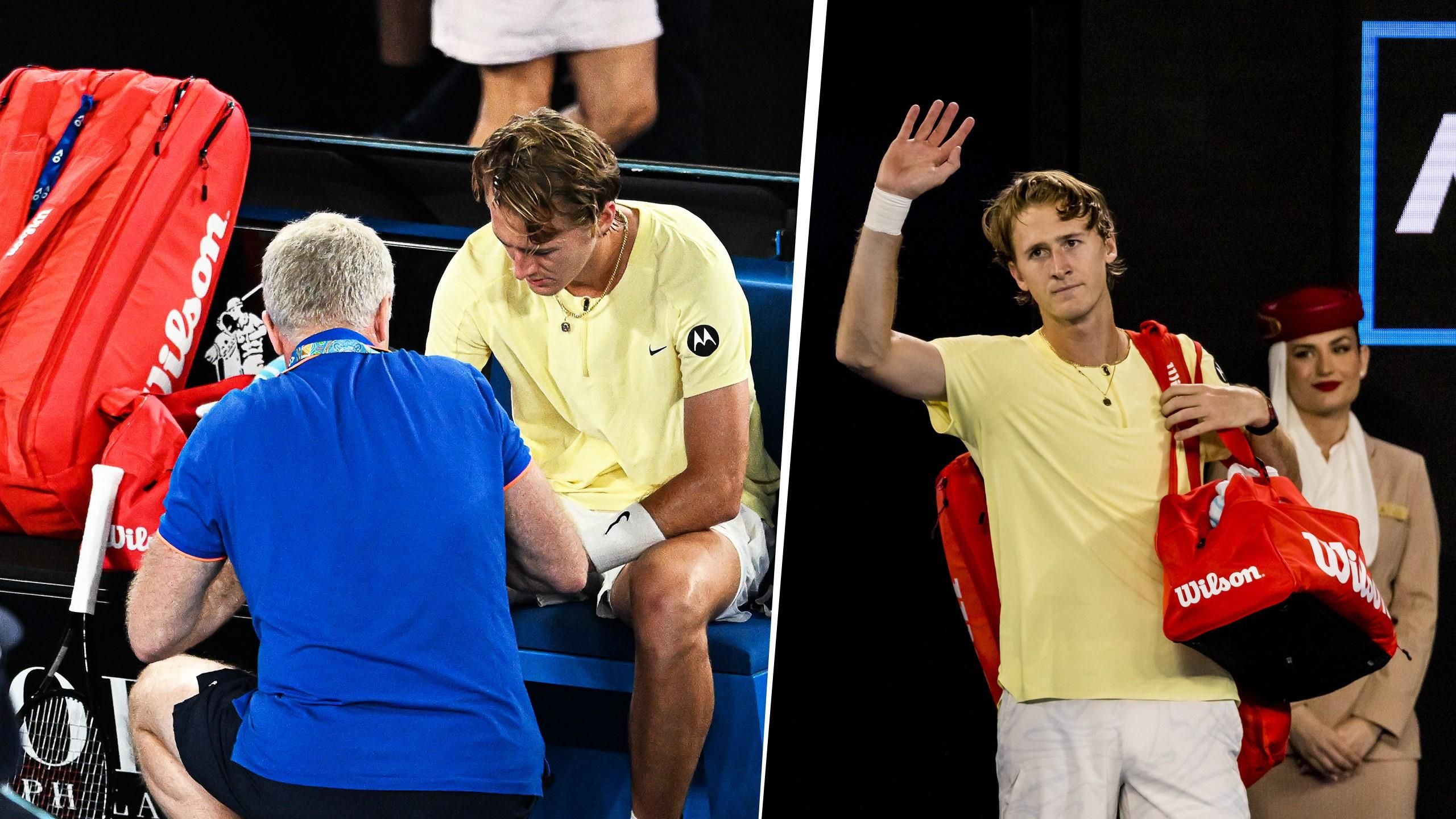 Heartbreaking scenes as Sebastian Korda retires injured in his first Grand Slam quarter-final at Australian Open