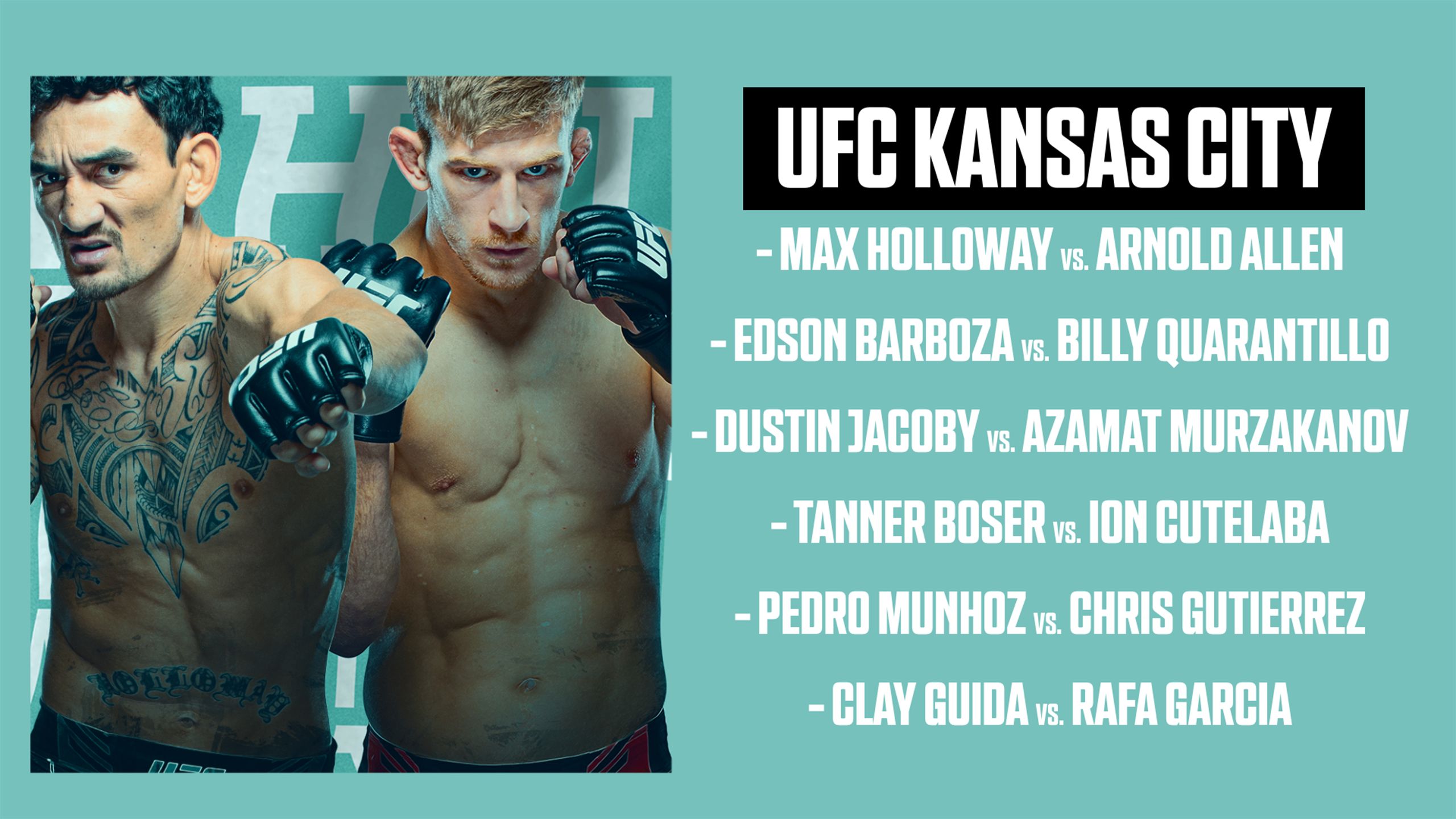 UFC Kansas City Hoe laat en waar kijk je live naar UFC Kansas City