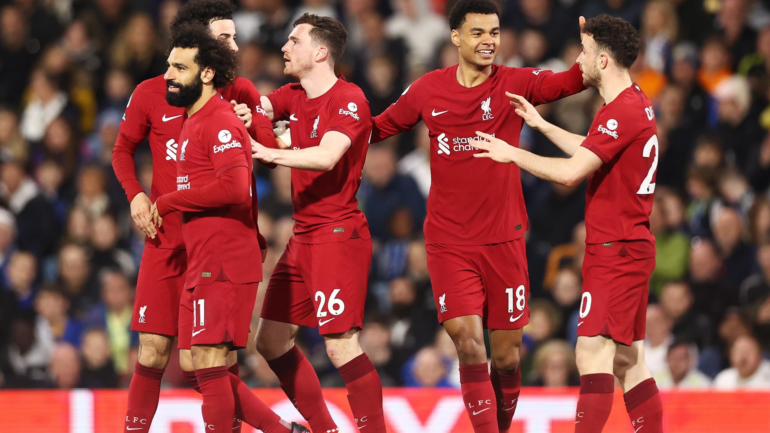 Leeds United 1-6 Liverpool Mohamed Salah and Diogo Jota both score braces as Reds boost European hopes