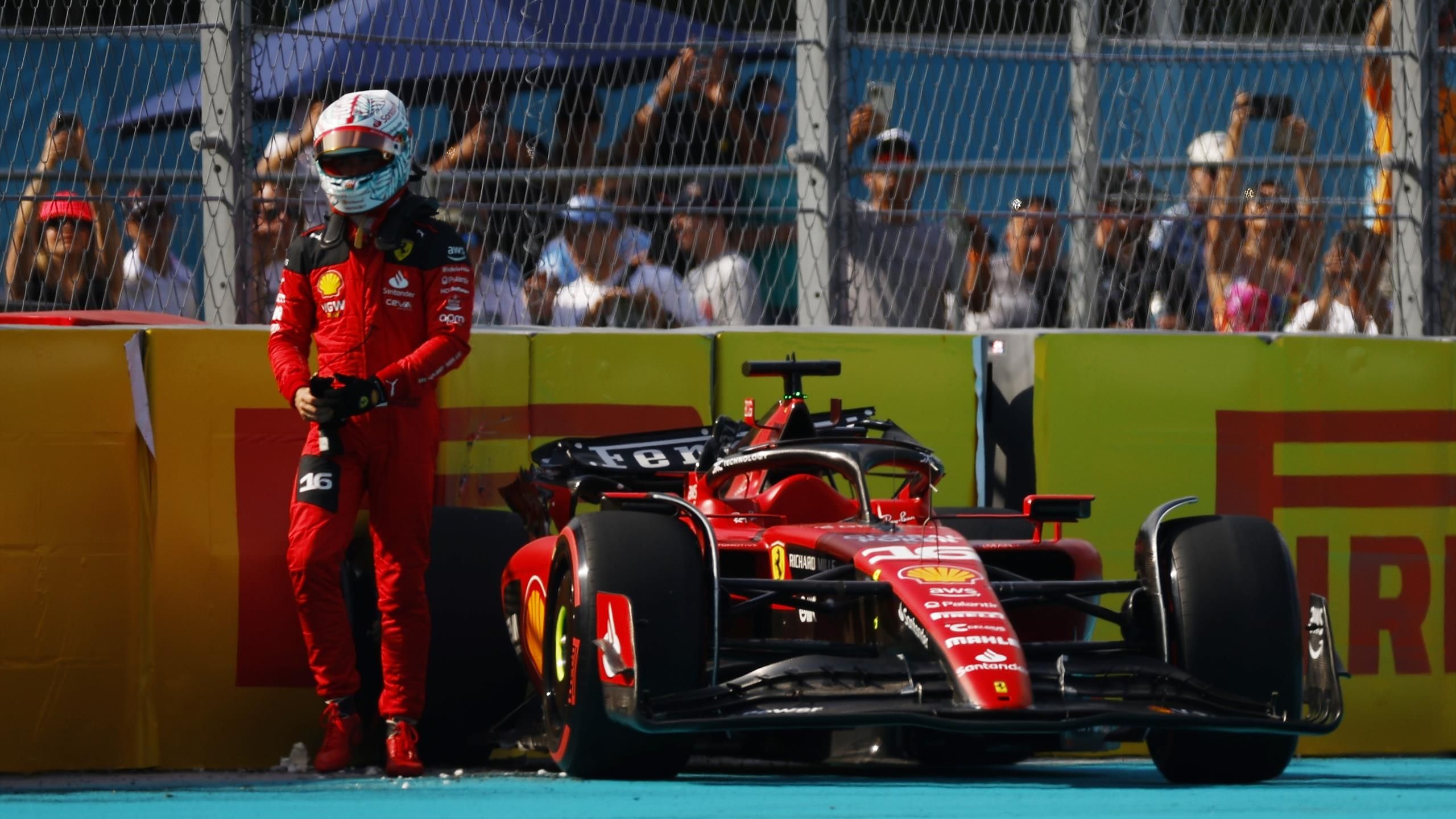 Formule 1  La vidéo du crash de Charles Leclerc (Ferrari) qui a