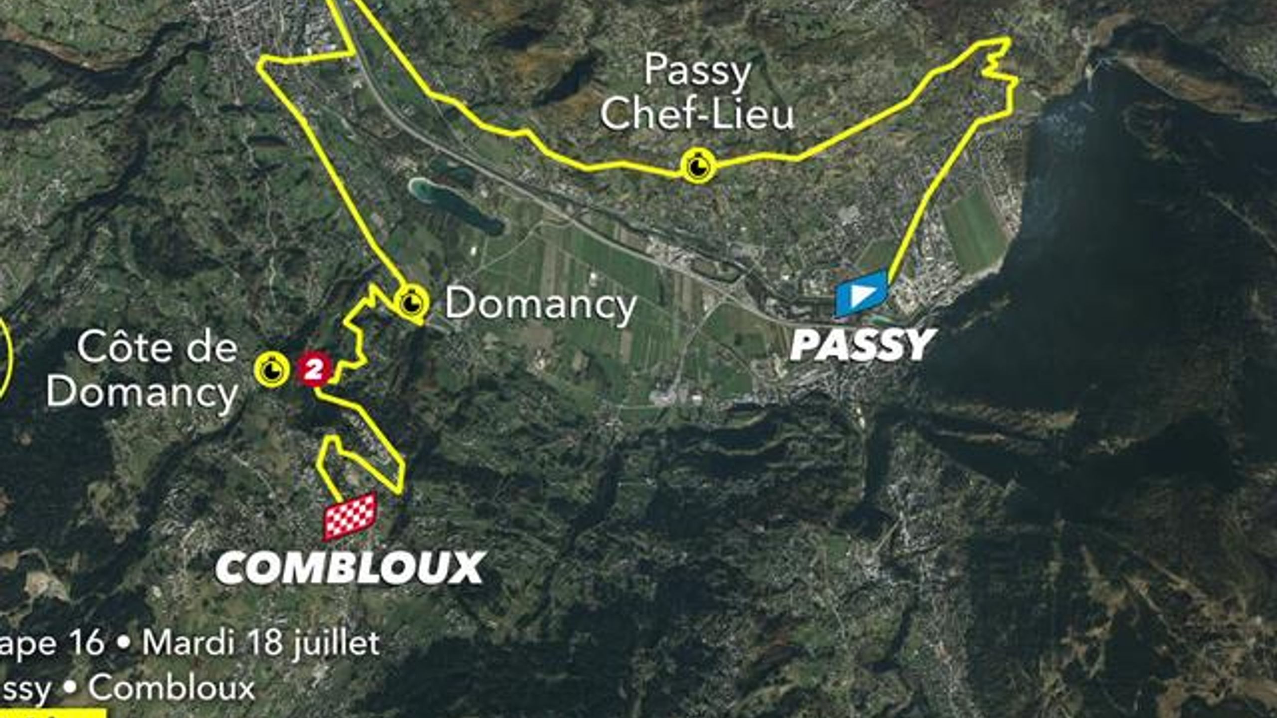 Tour de France - Map of stage 16 - Passy - Combloux (07/18) - Cycling ...