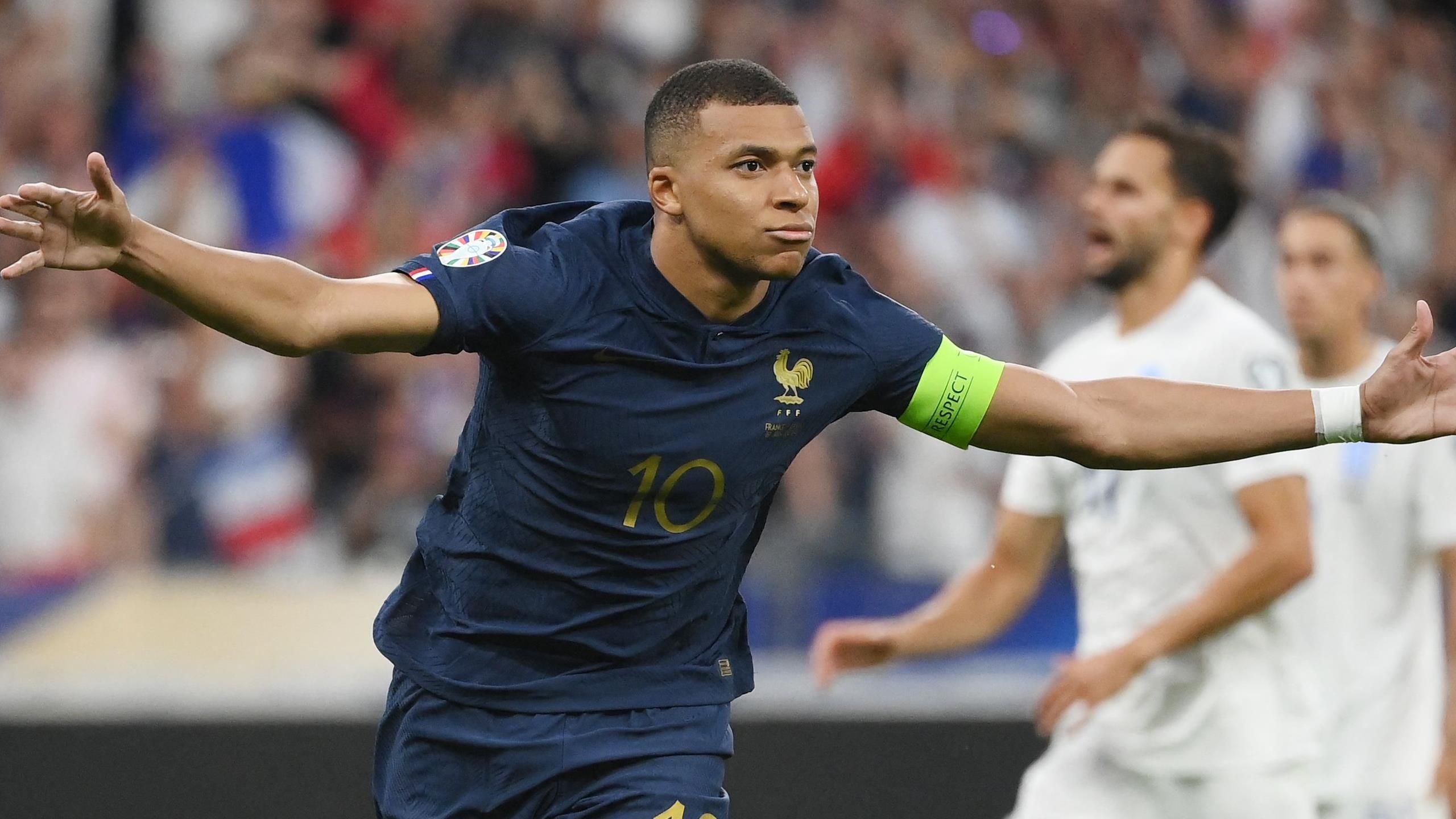 France 10 Greece Kylian Mbappe's record 54th goal of season decides
