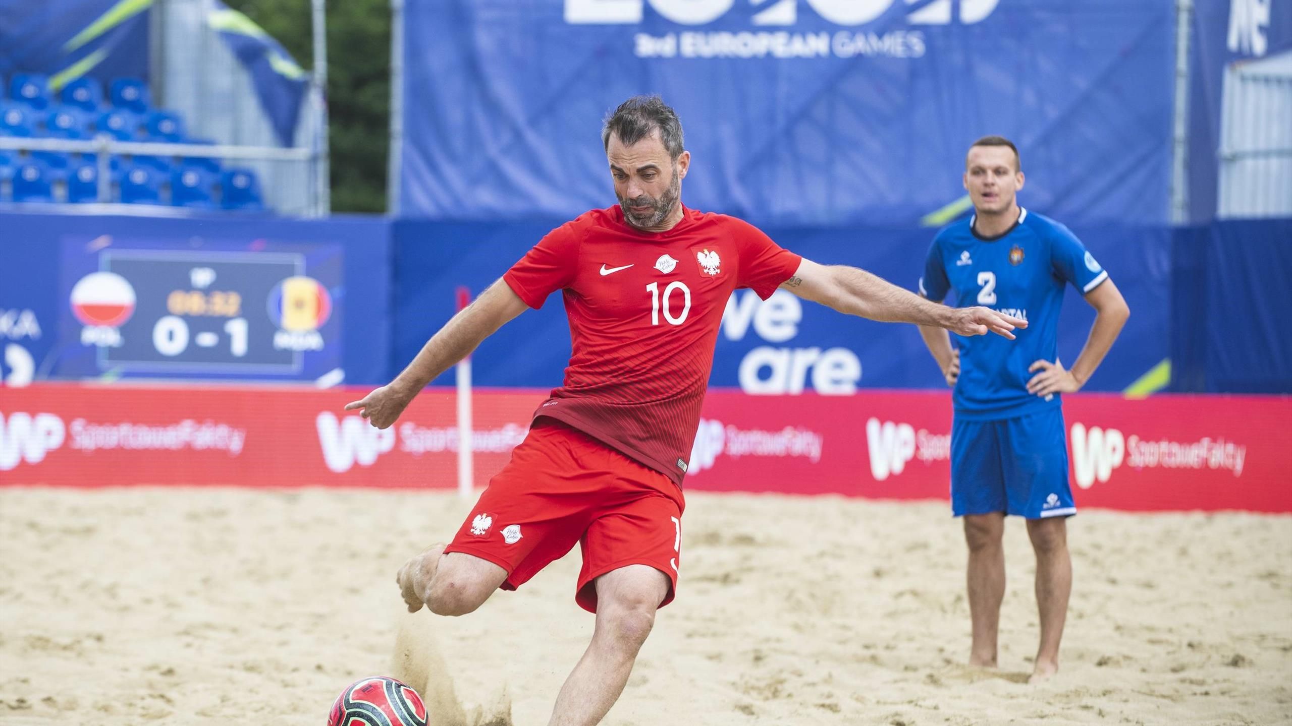 Igrzyska Olimpijskie 2023 Dyscypliny - Polska - Mołdawia w piłce nożnej plażowej na IE 2023 (źr.Newspix