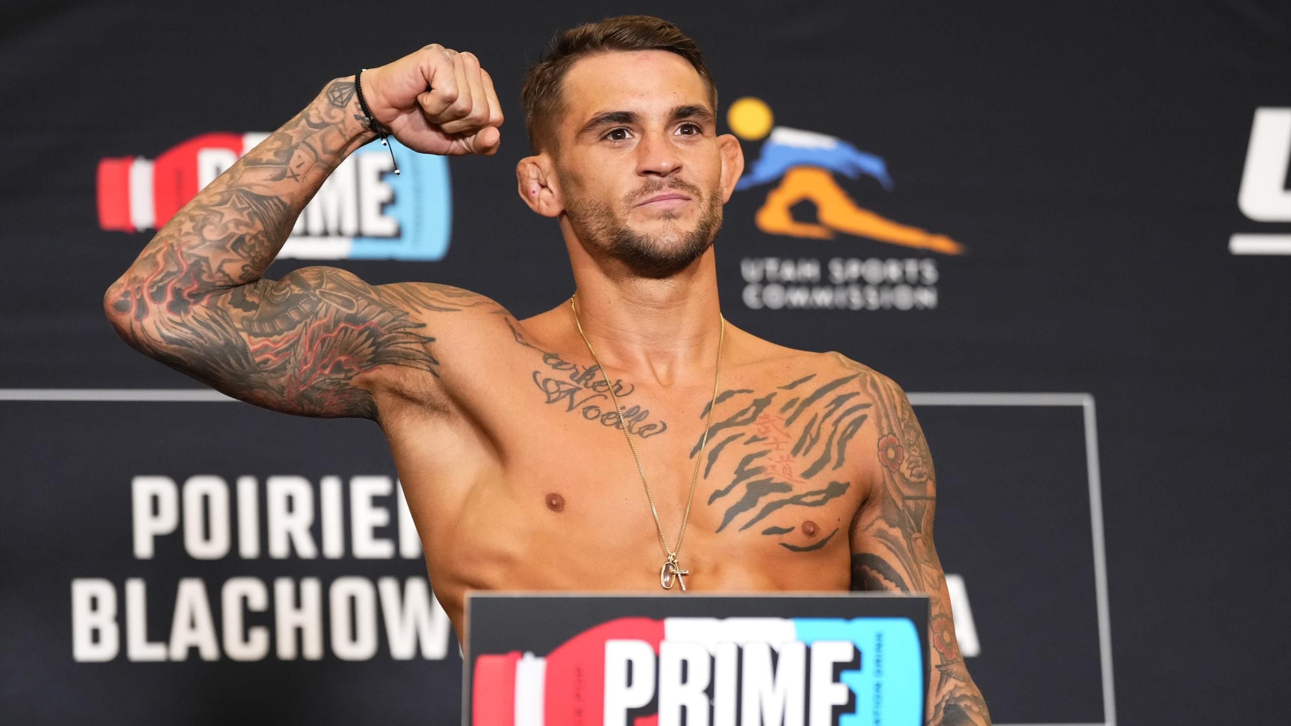 Dustin Poirier and Justin Gaethje make weight ahead of lightweight clash at  UFC 291 in Salt Lake City - Eurosport